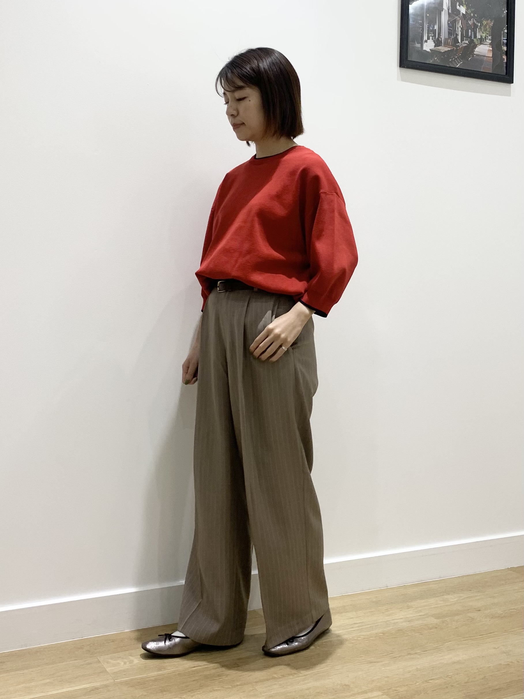 IMARIさんの「Dessin｜【高レビュー/UVカット/洗濯機OK】6分袖配色ニット」を使ったコーディネート