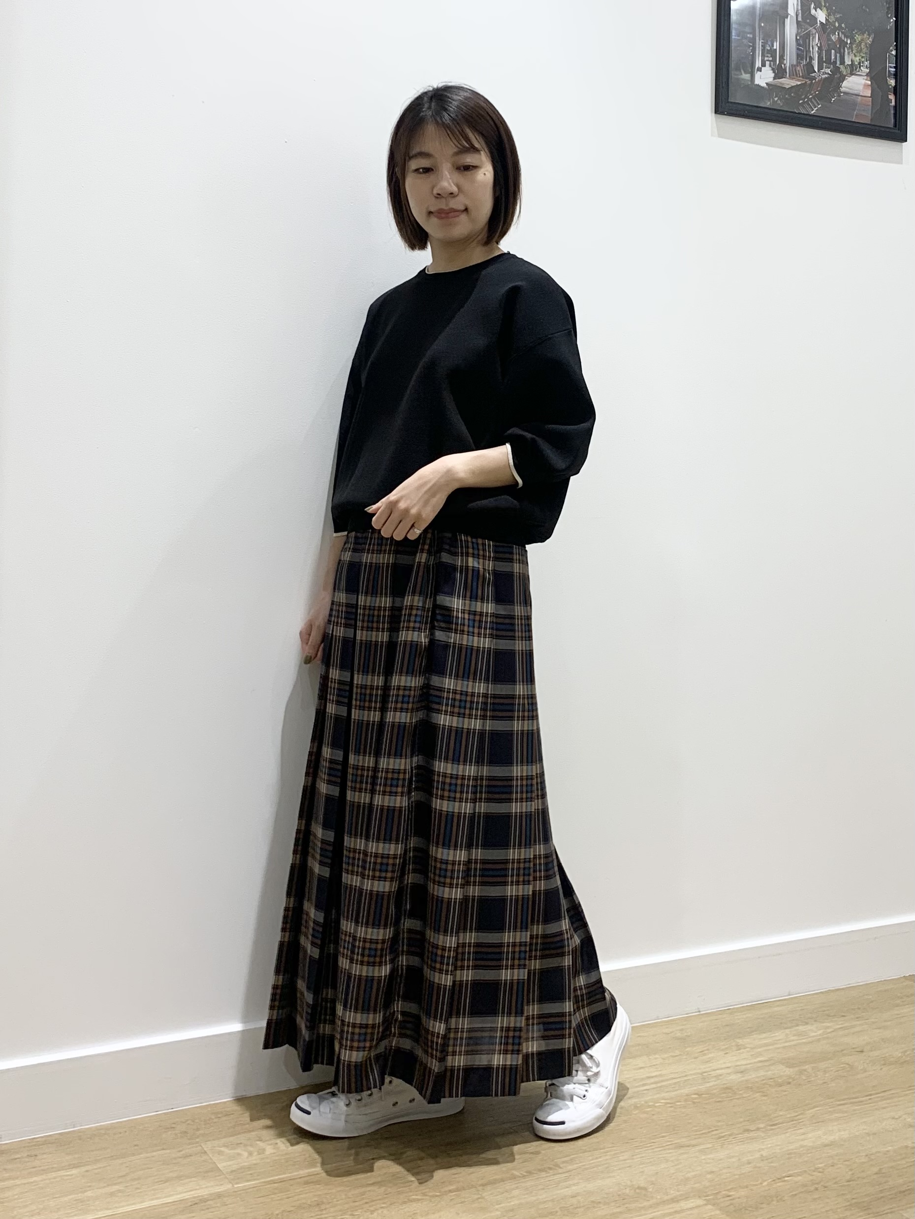 IMARIさんの「Dessin｜【高レビュー/UVカット/洗濯機OK】6分袖配色ニット」を使ったコーディネート