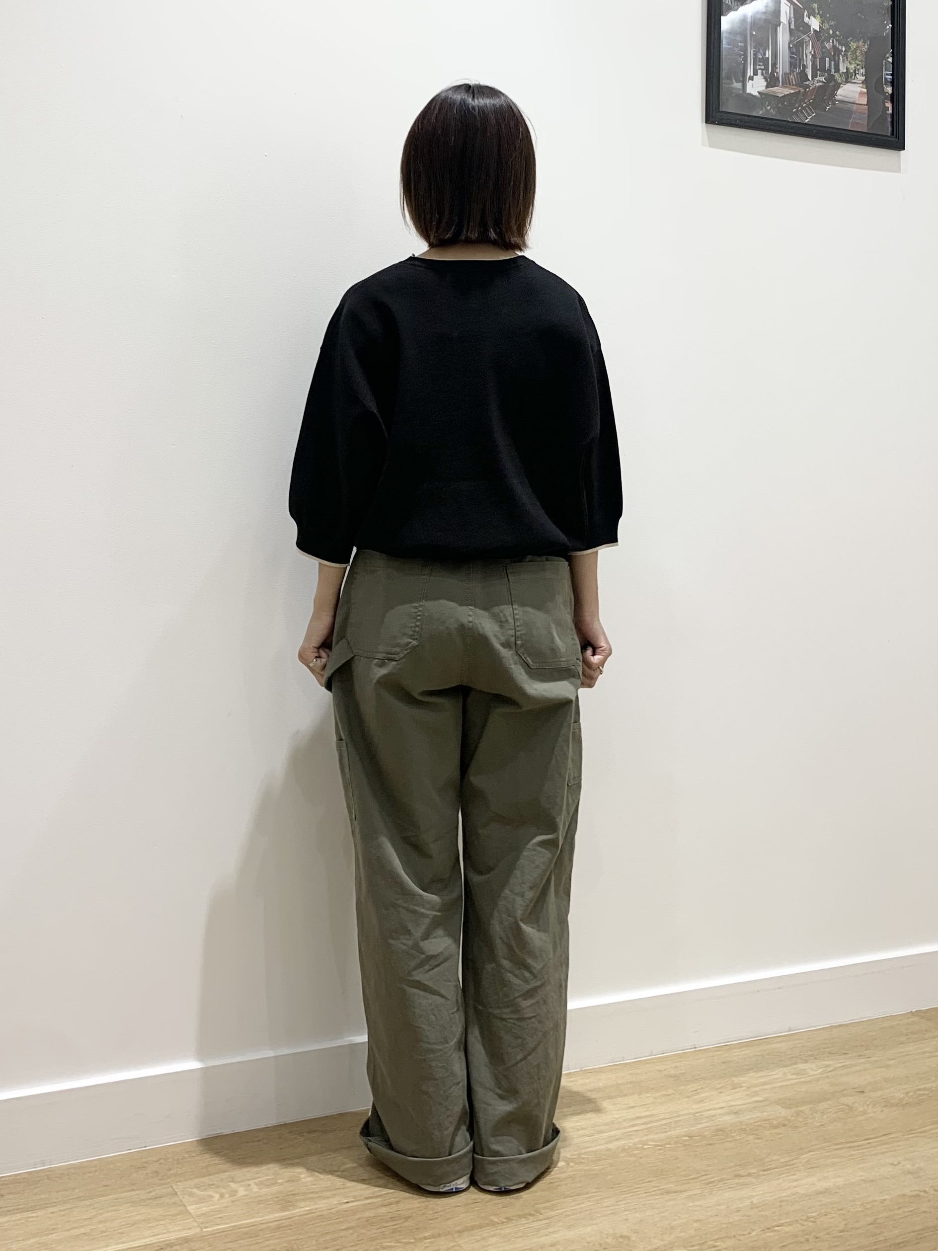 IMARIさんの「Dessin｜【高レビュー/UVカット/洗濯機OK】6分袖配色ニット」を使ったコーディネート