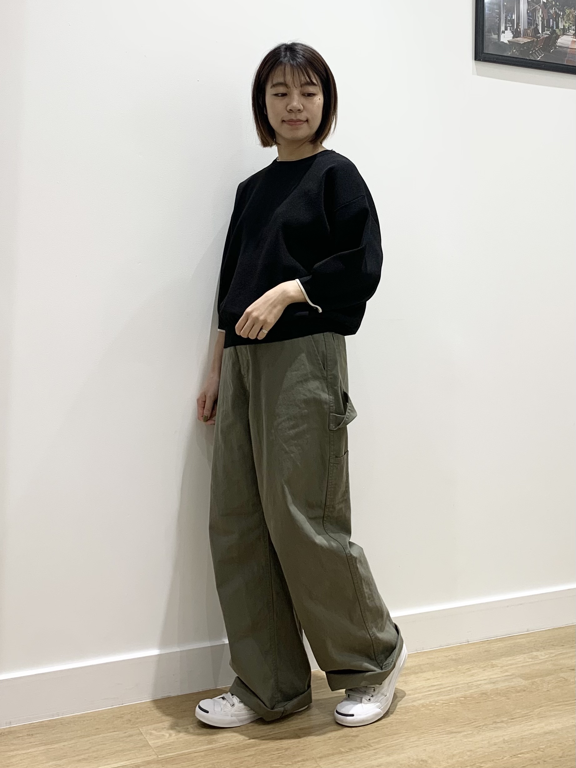 IMARIさんの「Dessin｜【高レビュー/UVカット/洗濯機OK】6分袖配色ニット」を使ったコーディネート