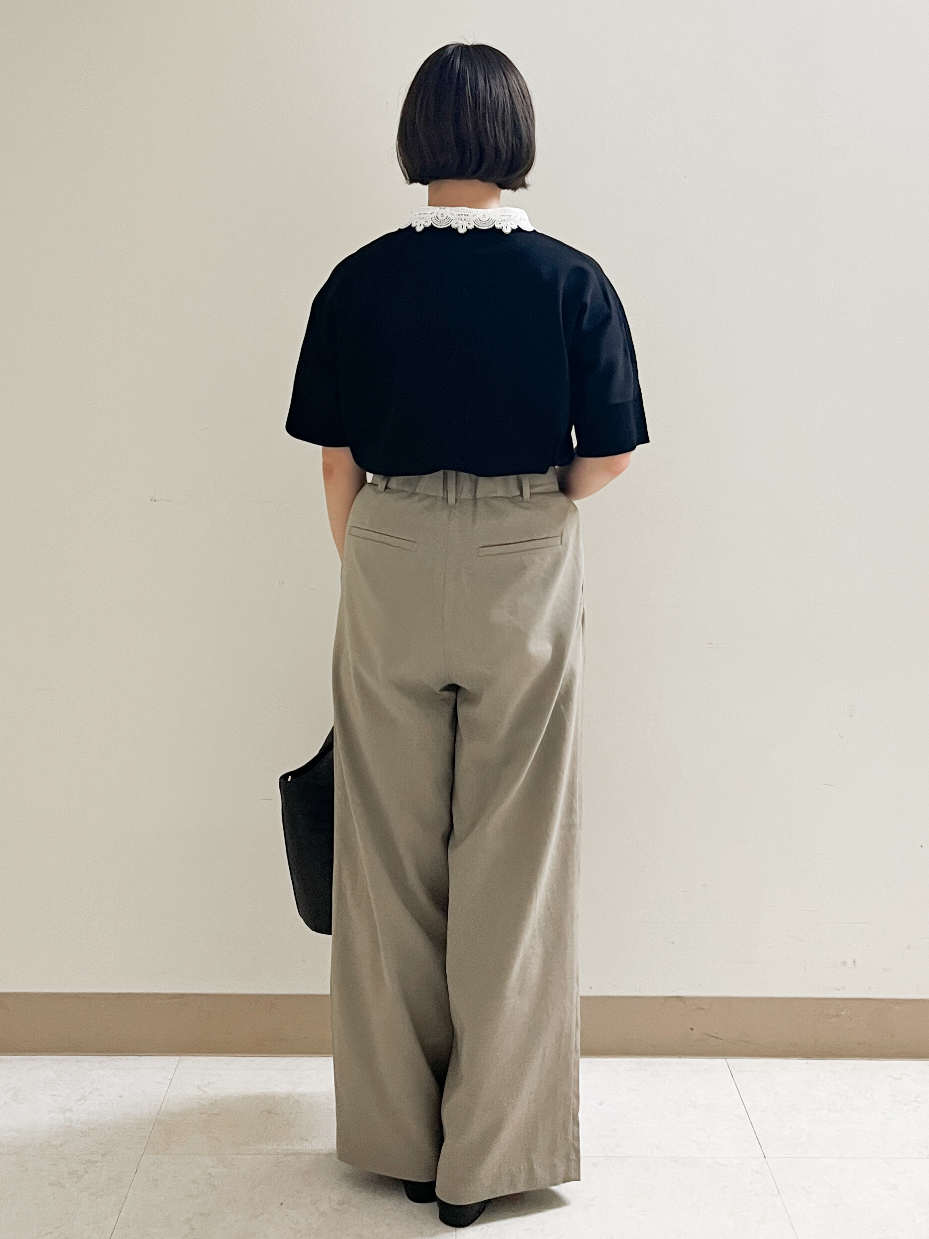 あかねさんの「OPAQUE.CLIP｜【森絵梨佳さん着用】2WAY衿ドッキングニット《洗濯機OK》」を使ったコーディネート