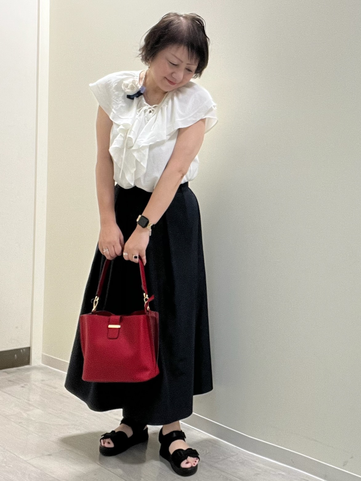 mariさんの「Reflect｜【マシンウォッシャブル】フリルブラウス」を使ったコーディネート