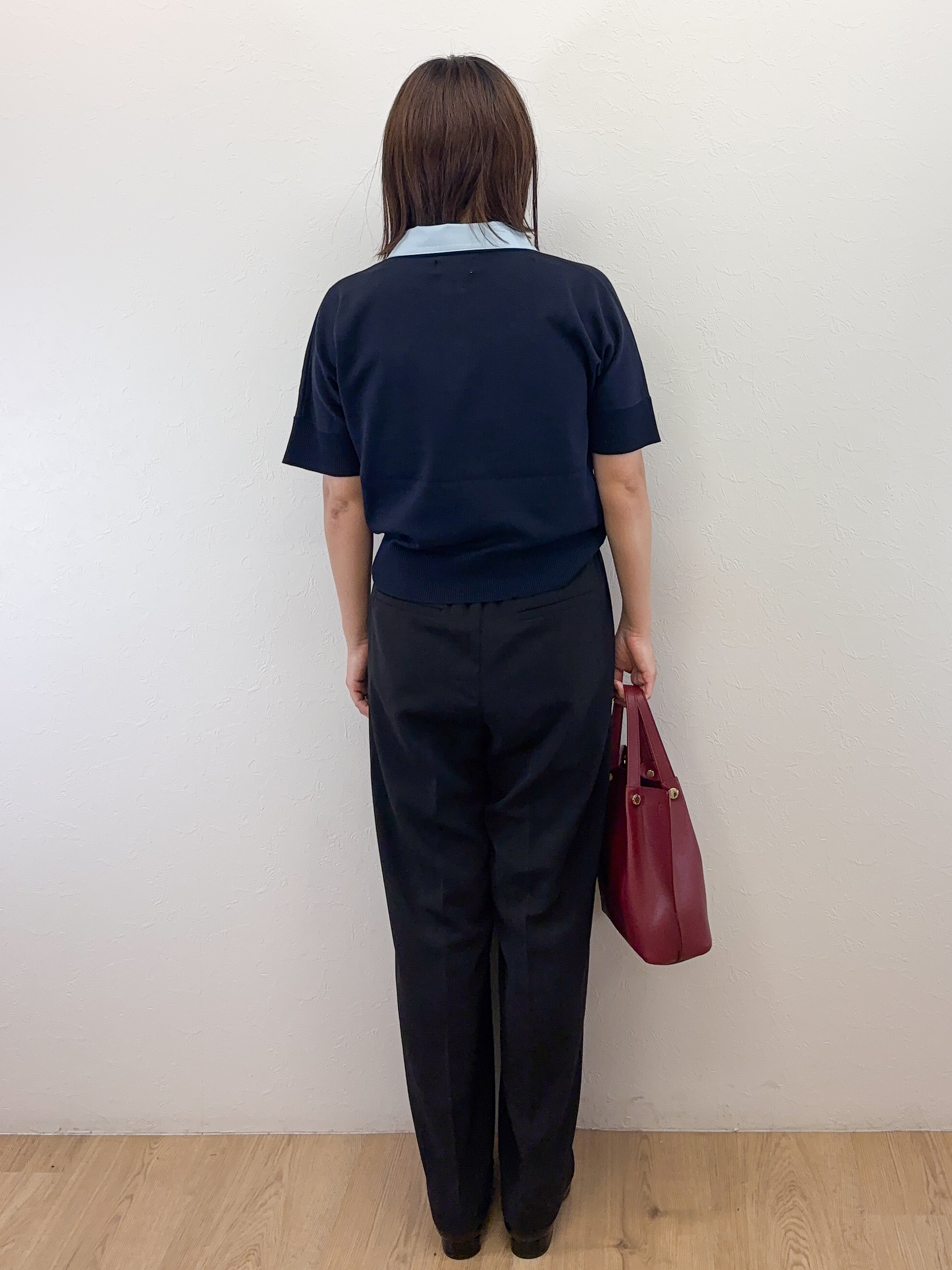 Takeさんの「OPAQUE.CLIP｜【森絵梨佳さん着用】2WAY衿ドッキングニット《洗濯機OK》」を使ったコーディネート