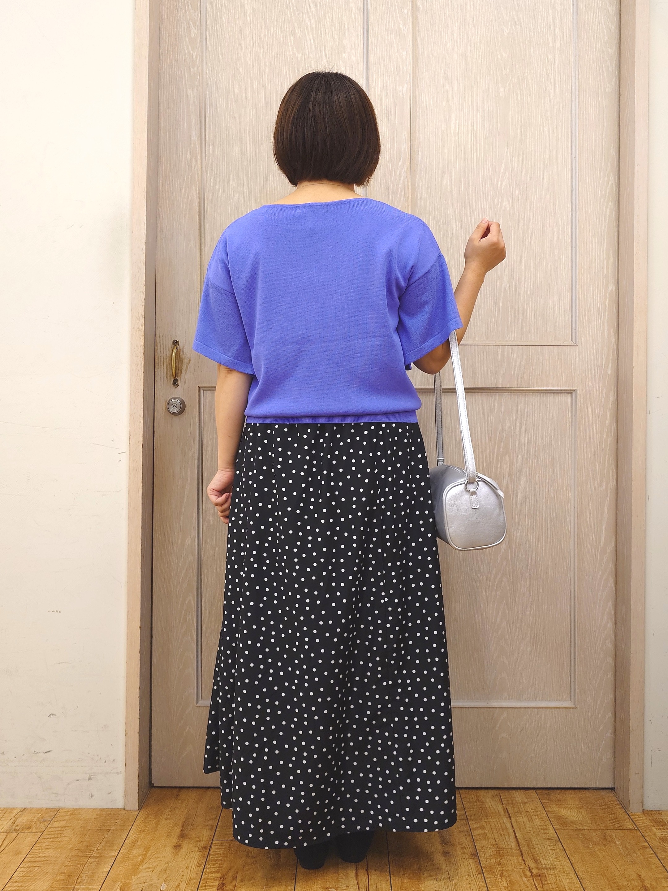 とろろさんの「SHOO･LA･RUE｜【S-LL/洗濯機可】インせず着られる ひらり袖ニット」を使ったコーディネート