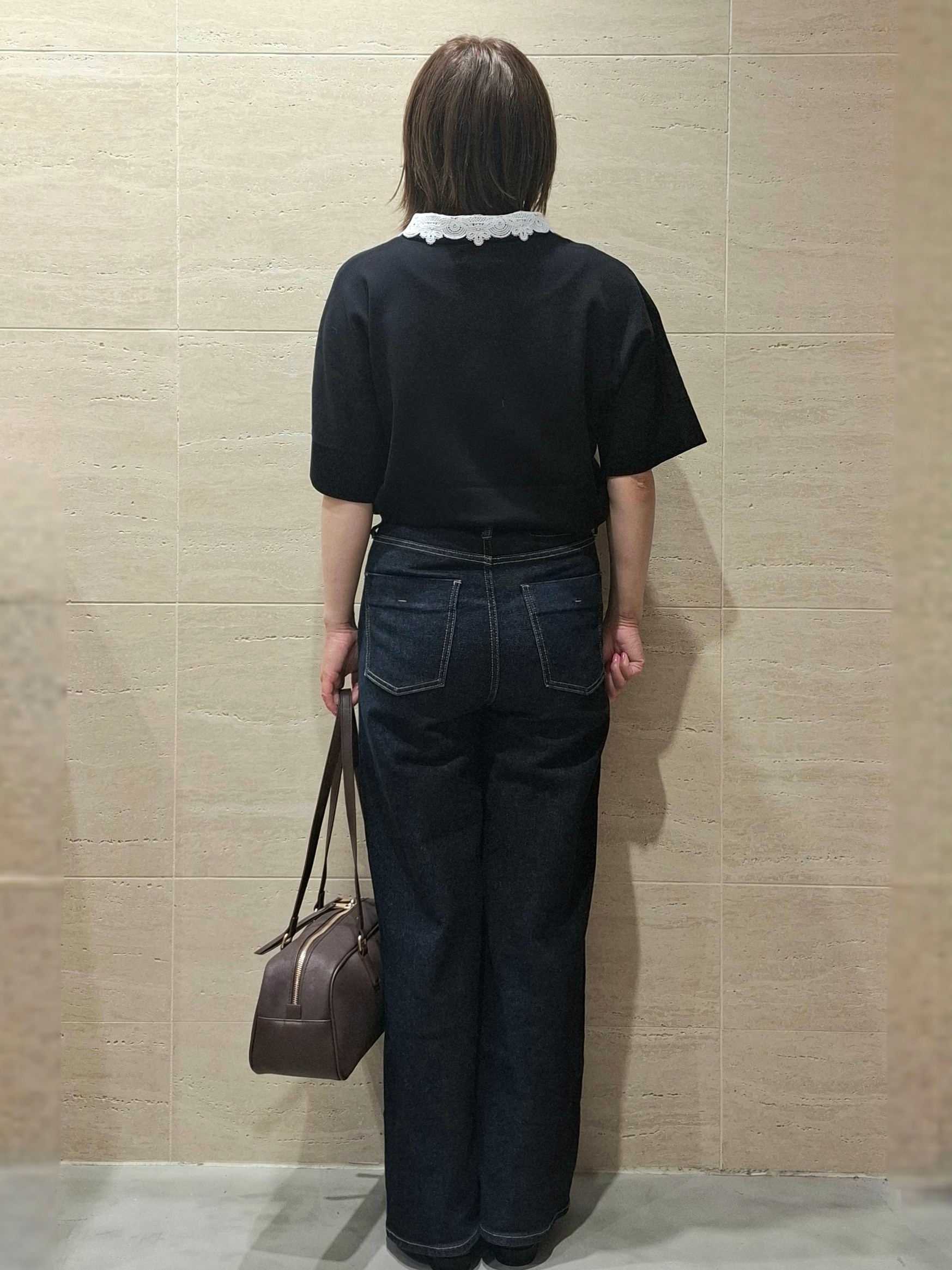 かほさんの「OPAQUE.CLIP｜【森絵梨佳さん着用】2WAY衿ドッキングニット《洗濯機OK》」を使ったコーディネート