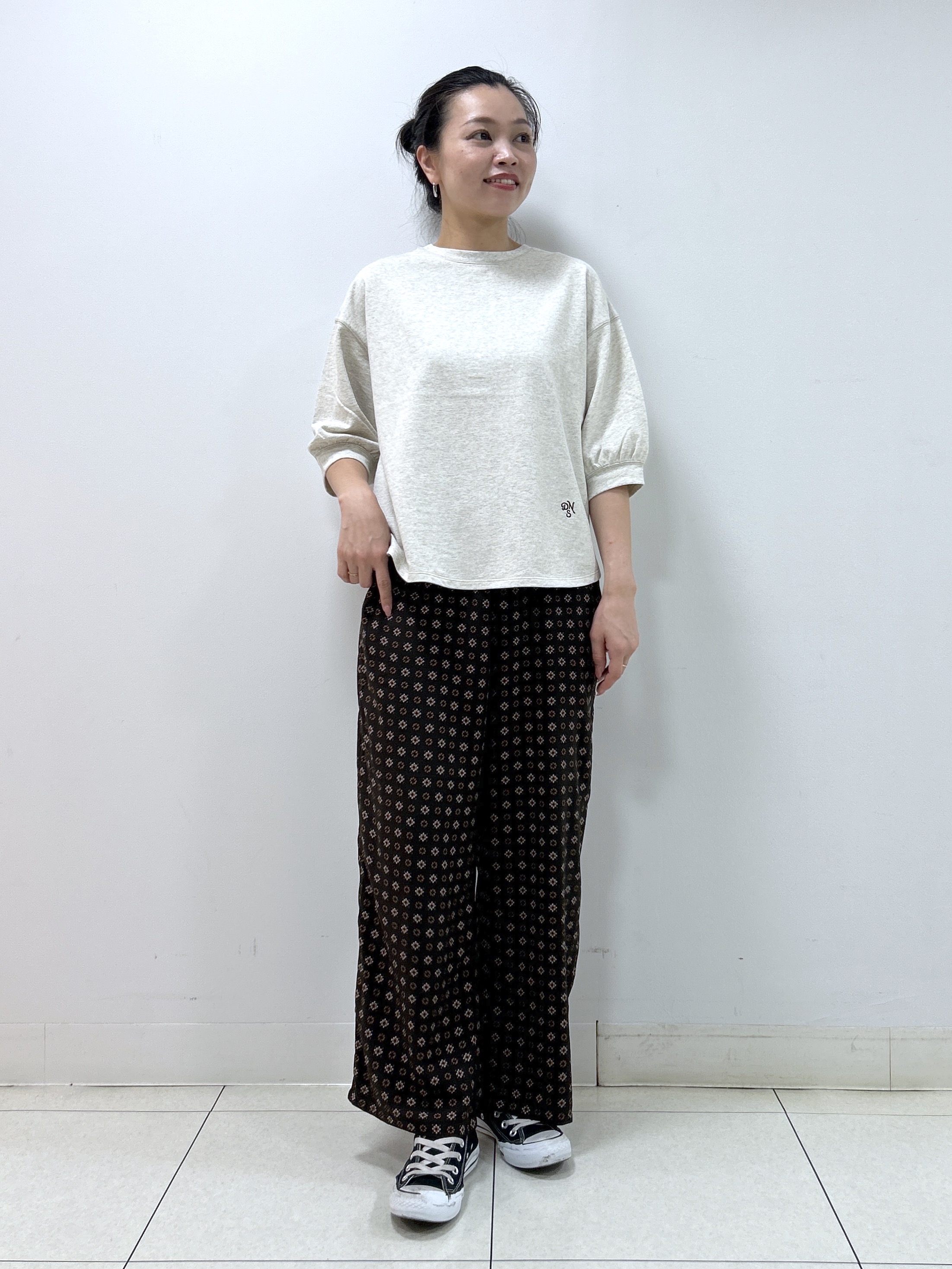 Kaiさんの「Dessin｜【高レビュー/洗える/XS-L】バックヘンリーミニ裏毛 5分袖」を使ったコーディネート