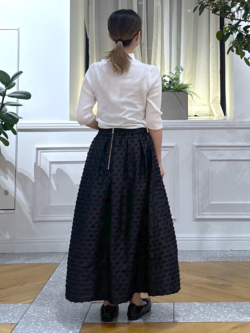 なべこさんの「DRESSTERIOR｜【接触冷感】クールタッチ ハーフスリーブニット」を使ったコーディネート