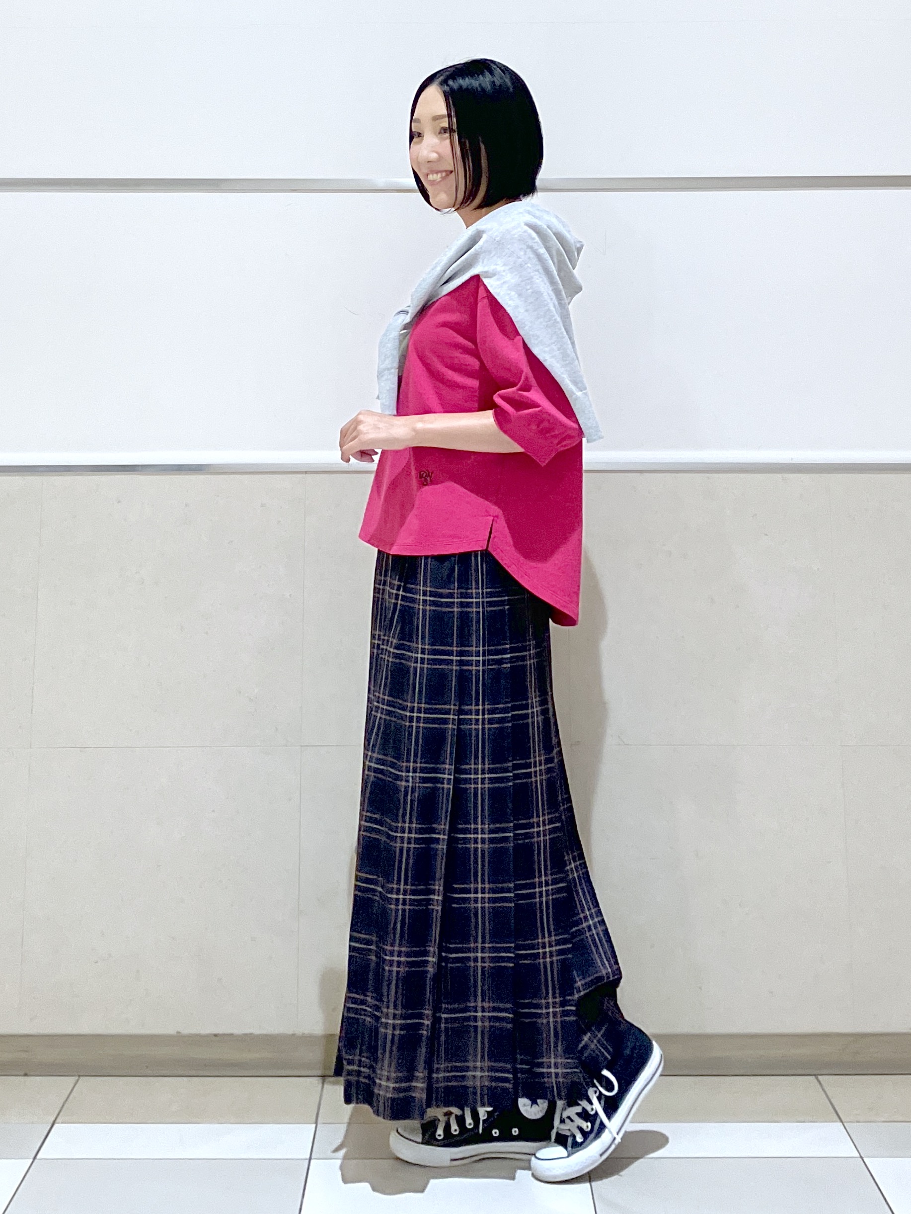eriko さんの「Dessin｜【高レビュー/洗える/XS-L】バックヘンリーミニ裏毛 5分袖」を使ったコーディネート