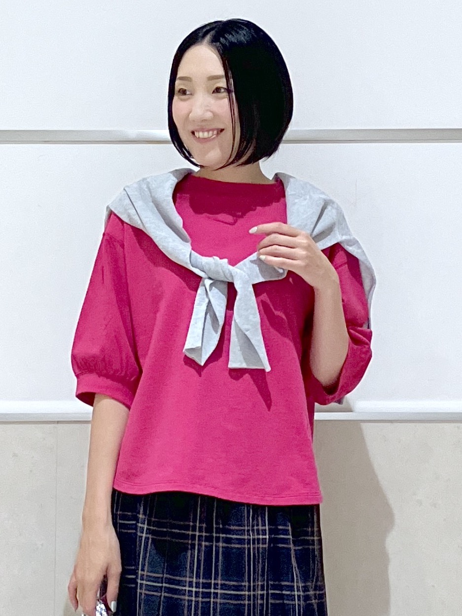 eriko さんの「Dessin｜【高レビュー/洗える/XS-L】バックヘンリーミニ裏毛 5分袖」を使ったコーディネート