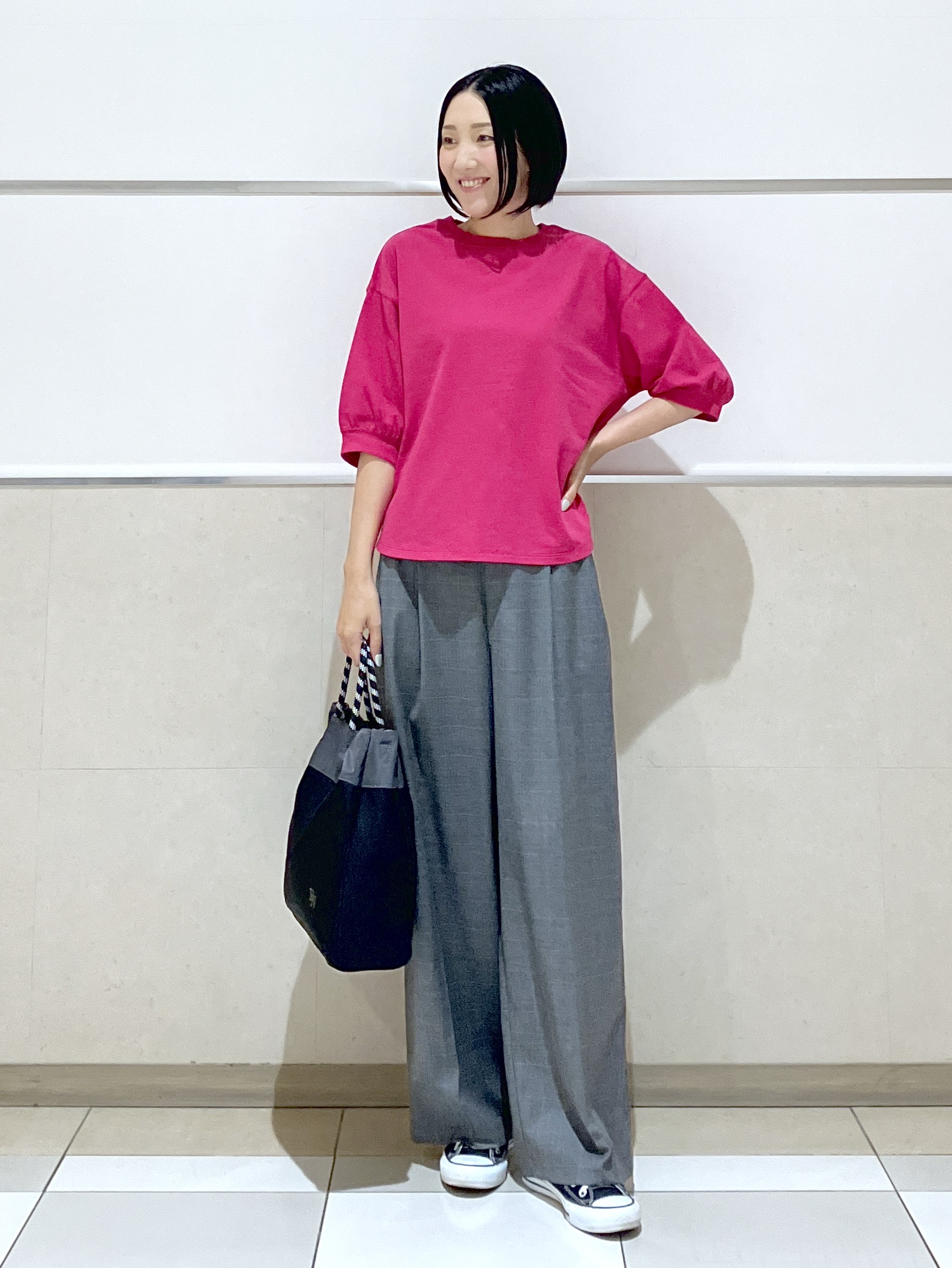 eriko さんの「Dessin｜バックヘンリーカットソー5分袖」を使ったコーディネート