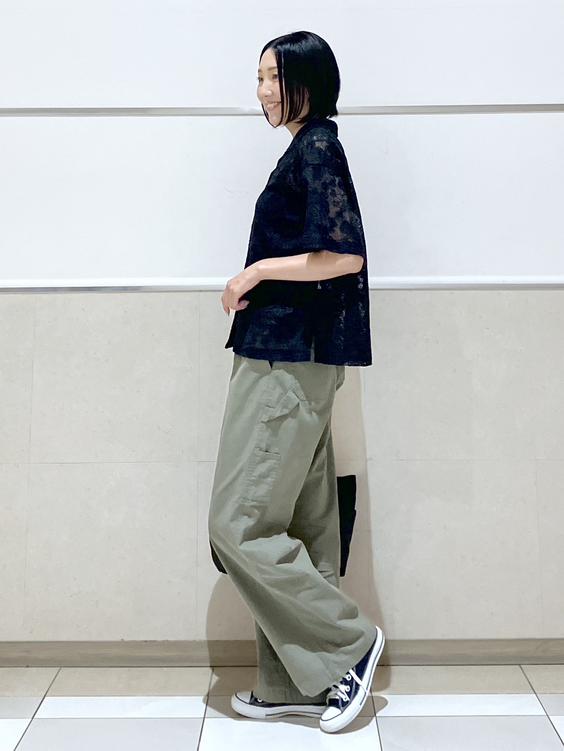 eriko さんの「Dessin｜カラミレース 開襟シャツ」を使ったコーディネート