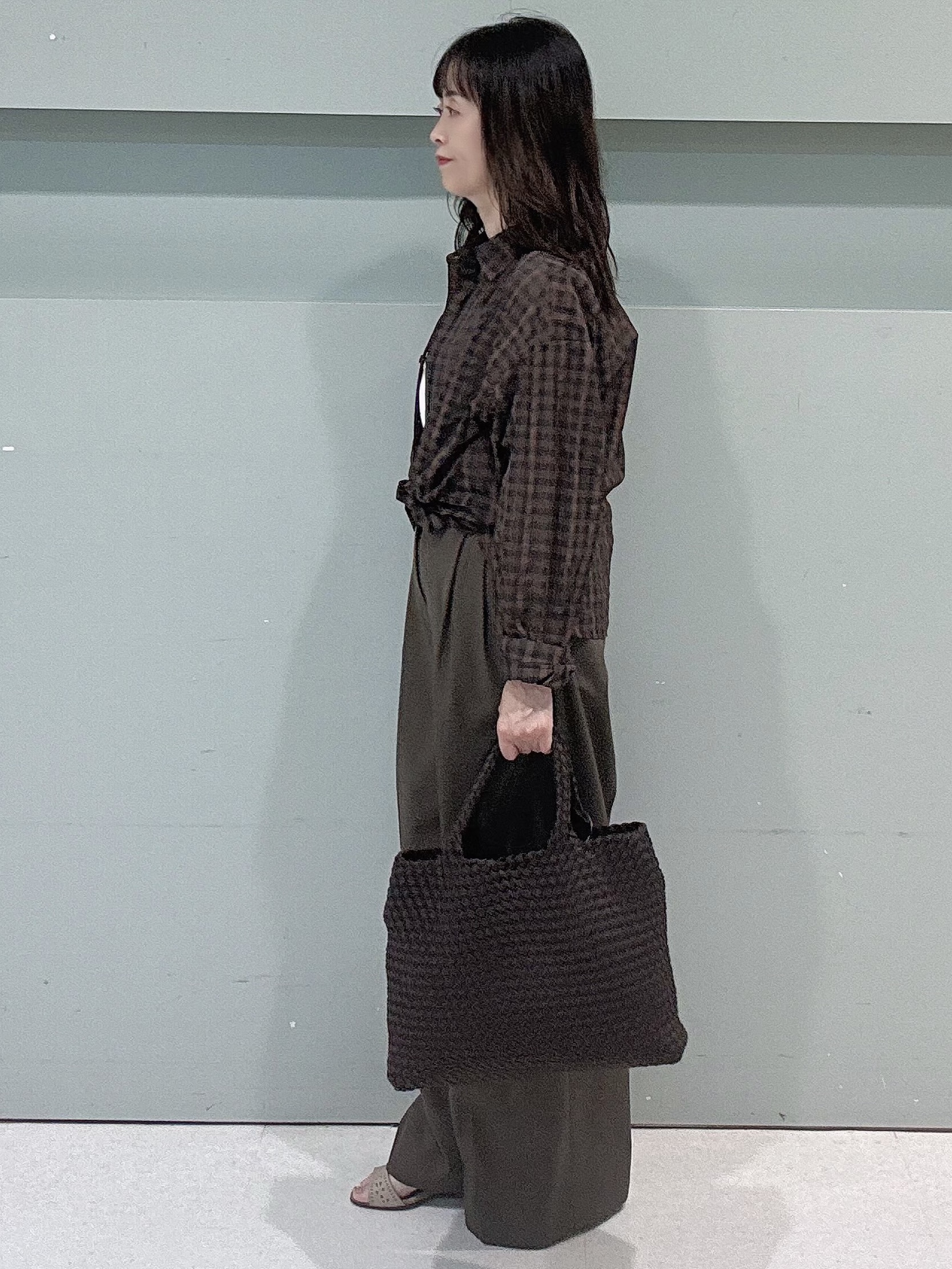 makiさんの「UNTITLED｜【秋映え/羽織り】シアーチェックシャツブラウス」を使ったコーディネート
