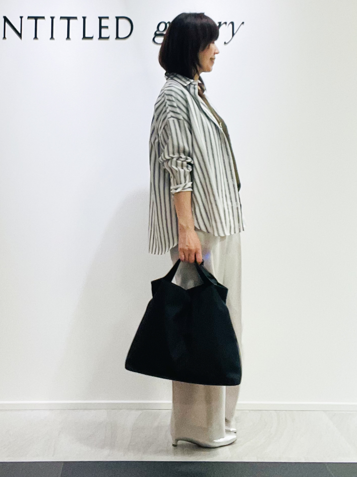 めいさんの「UNTITLED｜ストライプシャツ」を使ったコーディネート