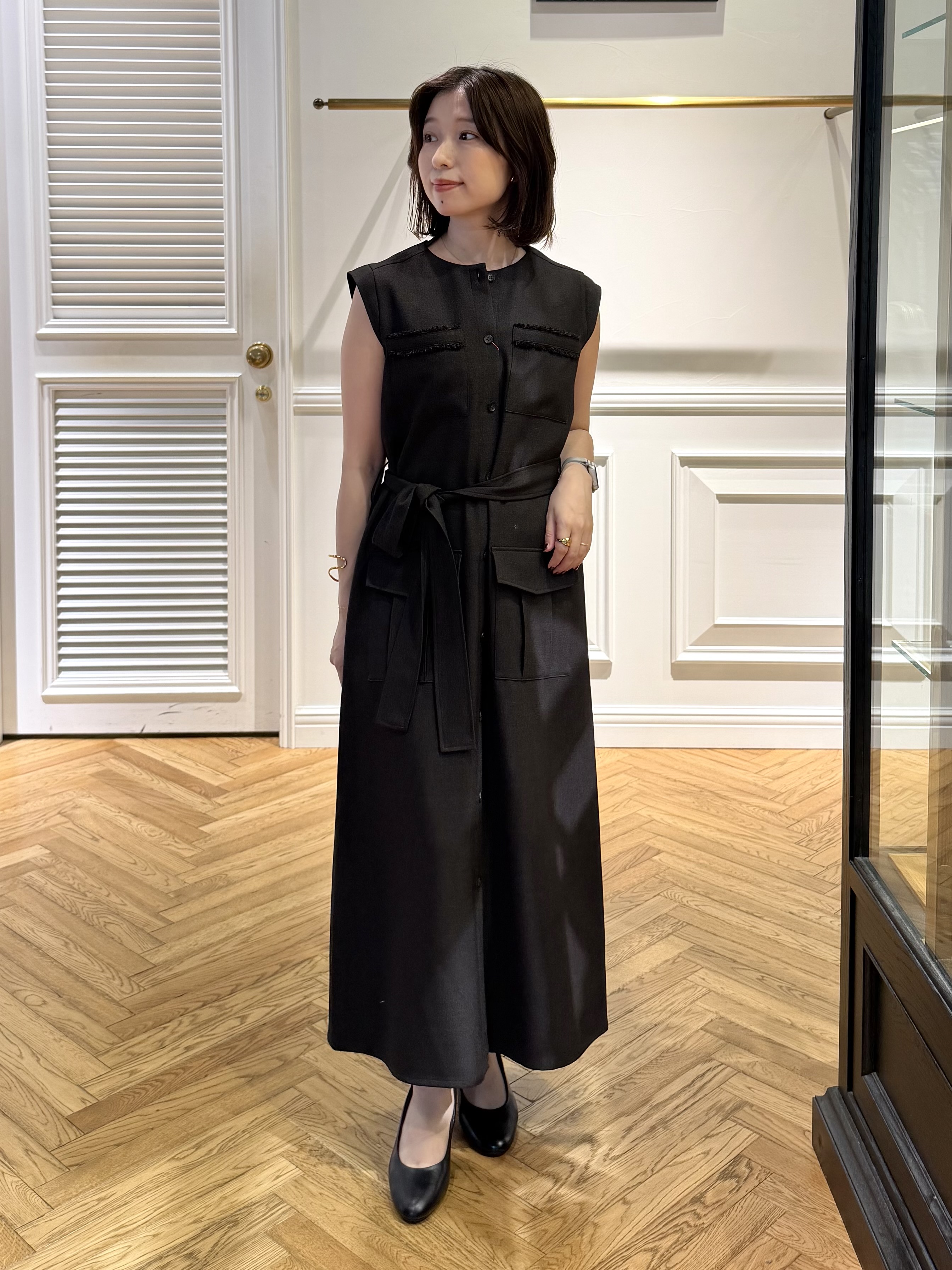つじ まこさんの「DRESSTERIOR｜【ウォッシャブル】ツイードライクワンピース」を使ったコーディネート