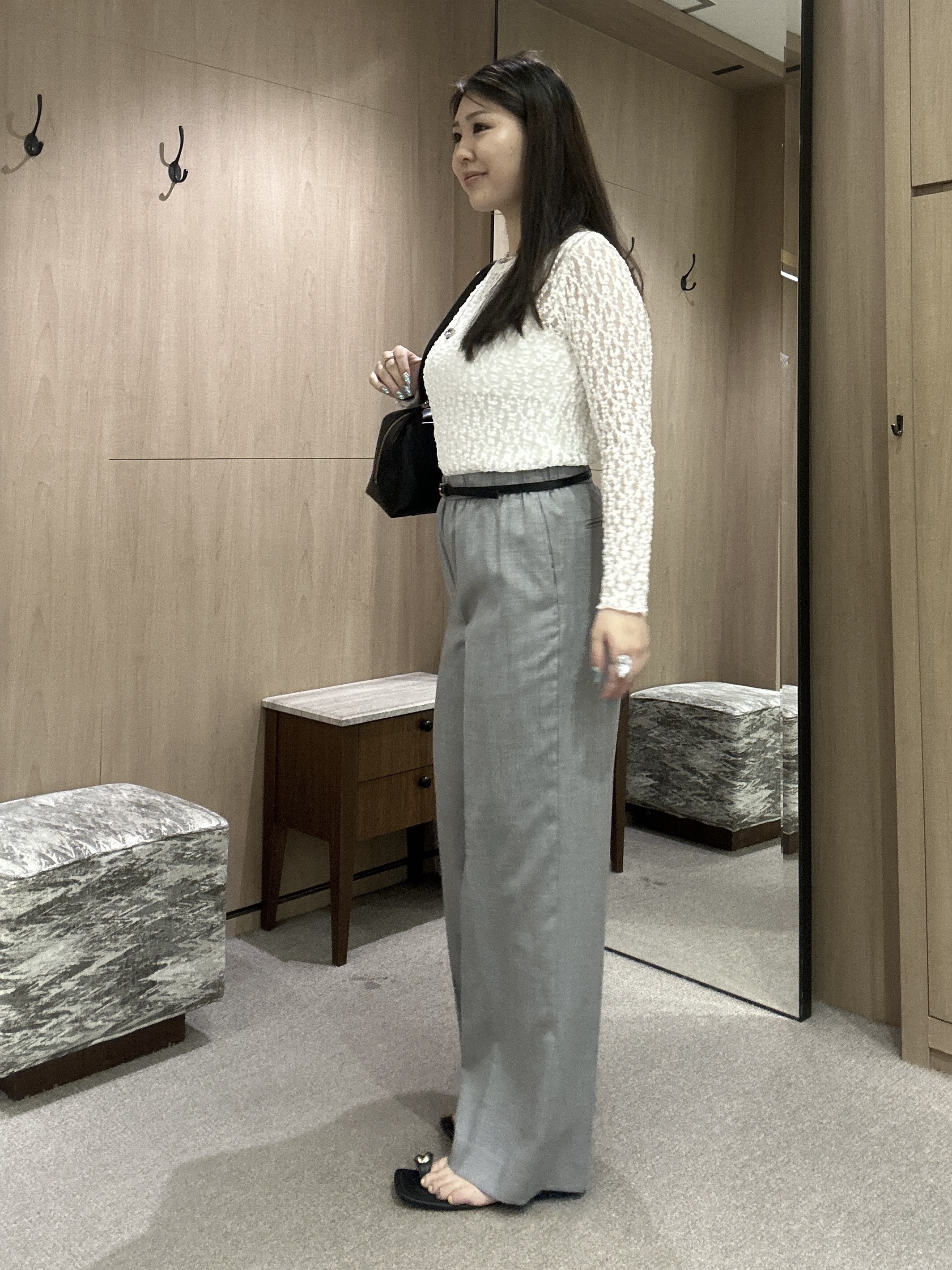 YURIさんの「UNTITLED｜【日本製／本革】スクエアバックルナローベルト」を使ったコーディネート