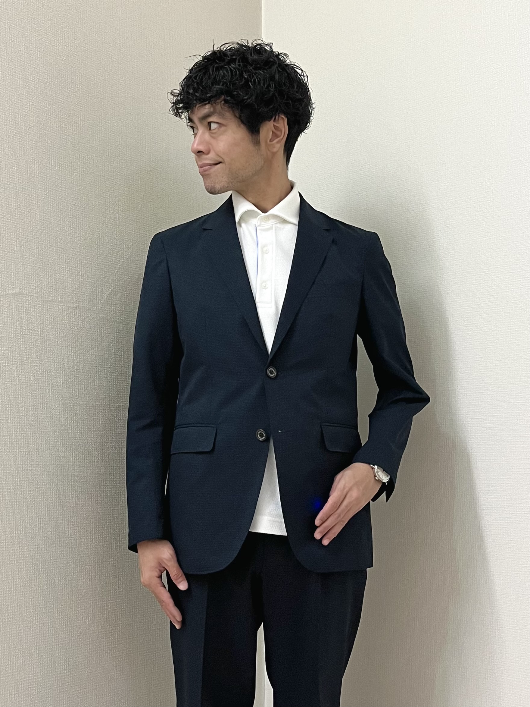 URAさんの「TAKEO KIKUCHI｜【抗菌防臭】COOL DOTS（R）ドビープリント ジャケット」を使ったコーディネート