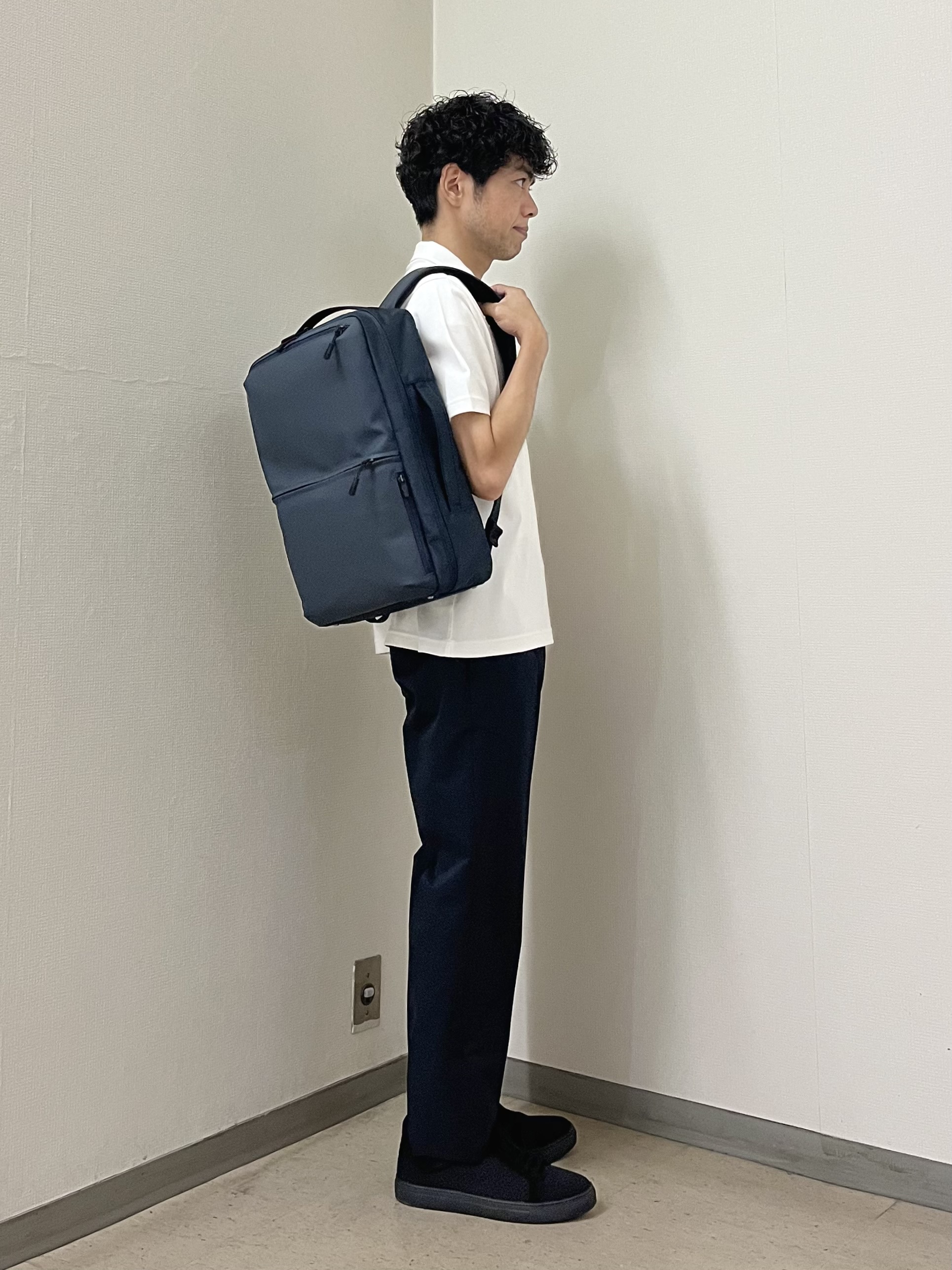 URAさんの「TAKEO KIKUCHI｜【接触冷感】アイスクリアコットン ワンポイント ポロシャツ」を使ったコーディネート