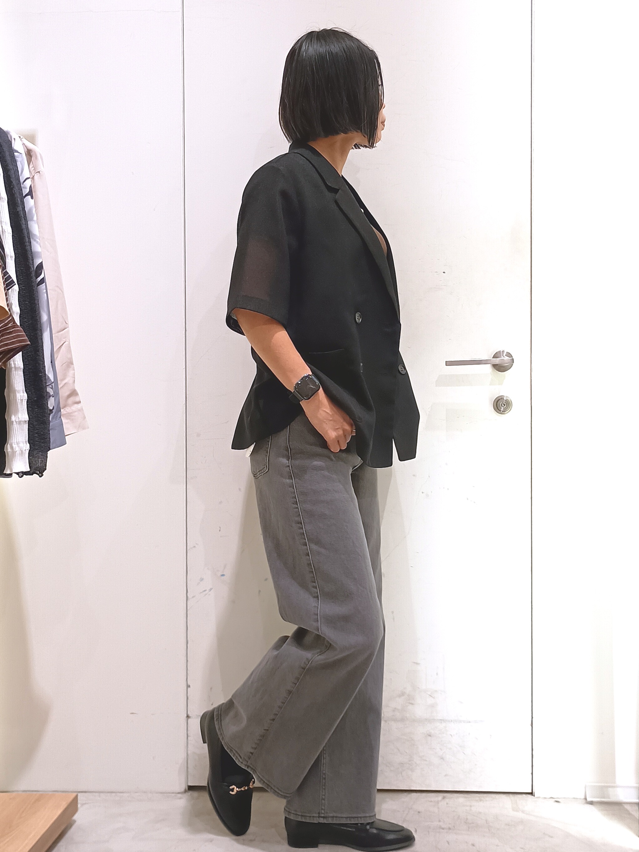 shinkoさんの「OPAQUE.CLIP｜裾シアードッキングニット【洗濯機OK】」を使ったコーディネート