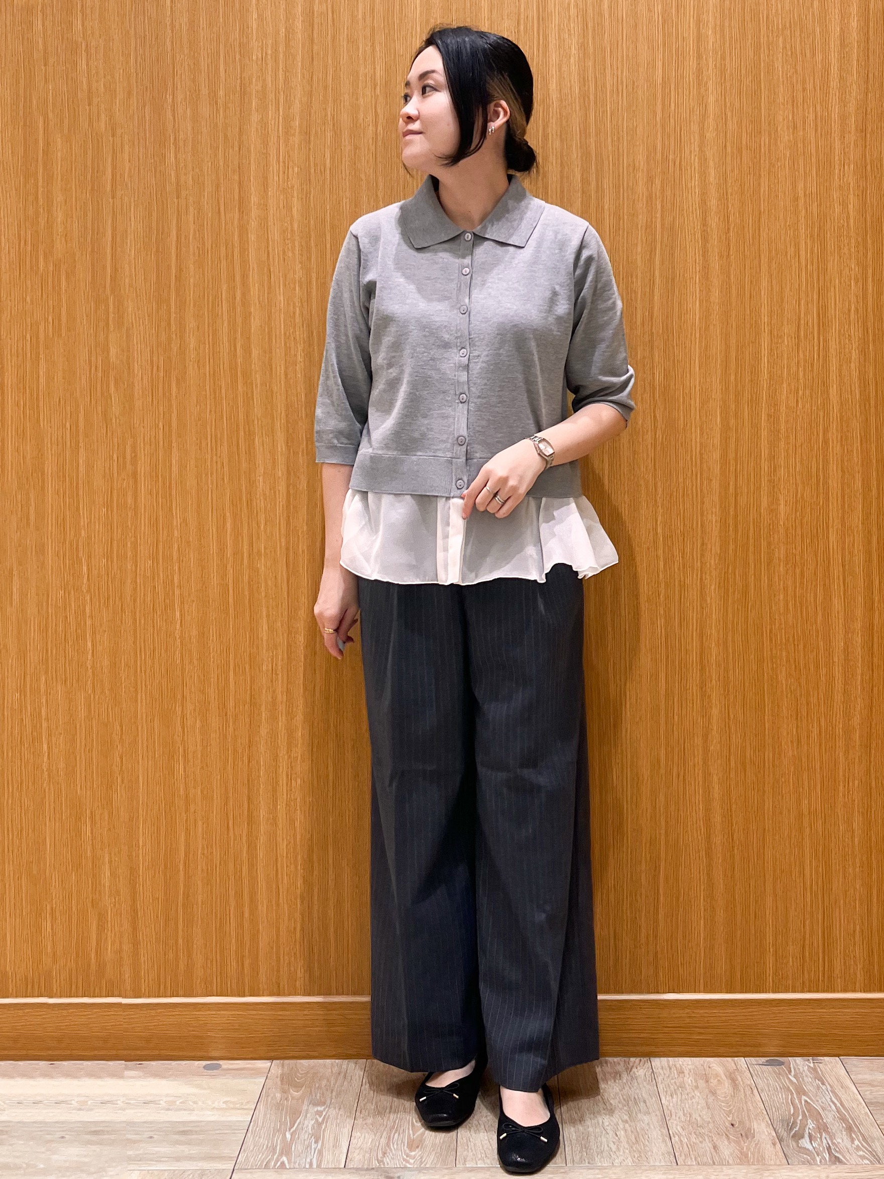 aさんの「OPAQUE.CLIP｜裾シアードッキングニット【洗濯機OK】」を使ったコーディネート