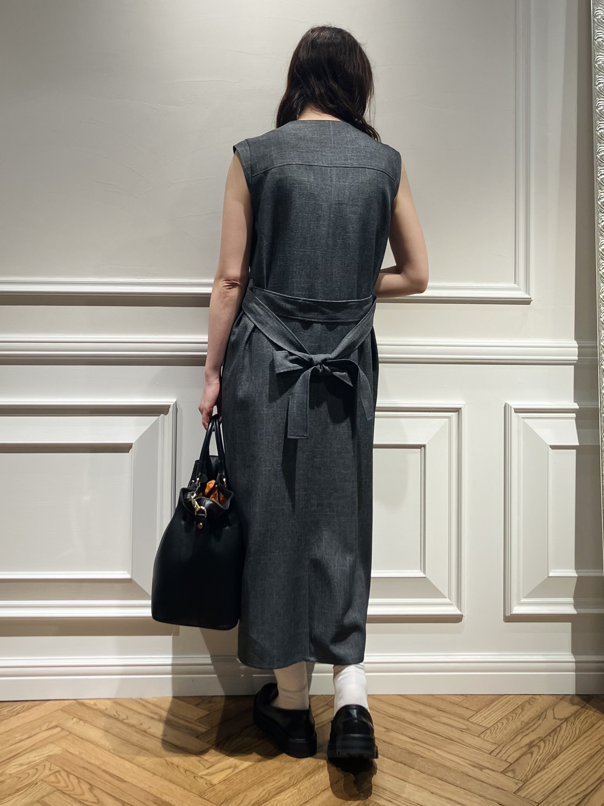 TSUKUIさんの「DRESSTERIOR｜【ウォッシャブル】ツイードライクワンピース」を使ったコーディネート