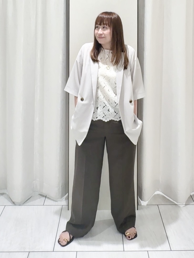 ʏᴜᴋɪᴋᴏさんの「UNTITLED｜【秋の通勤羽織/セットアップ可/UVカット】エアリークール半袖ジャケット」を使ったコーディネート