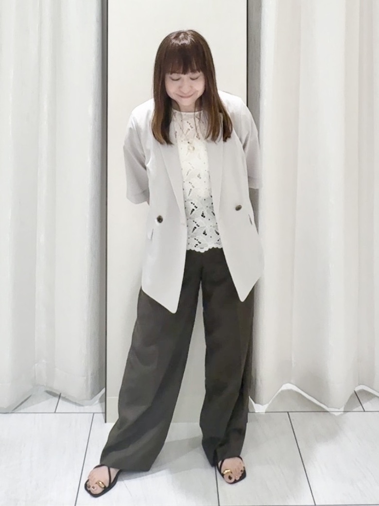 ʏᴜᴋɪᴋᴏさんの「UNTITLED｜【秋の通勤羽織/セットアップ可/UVカット】エアリークール半袖ジャケット」を使ったコーディネート