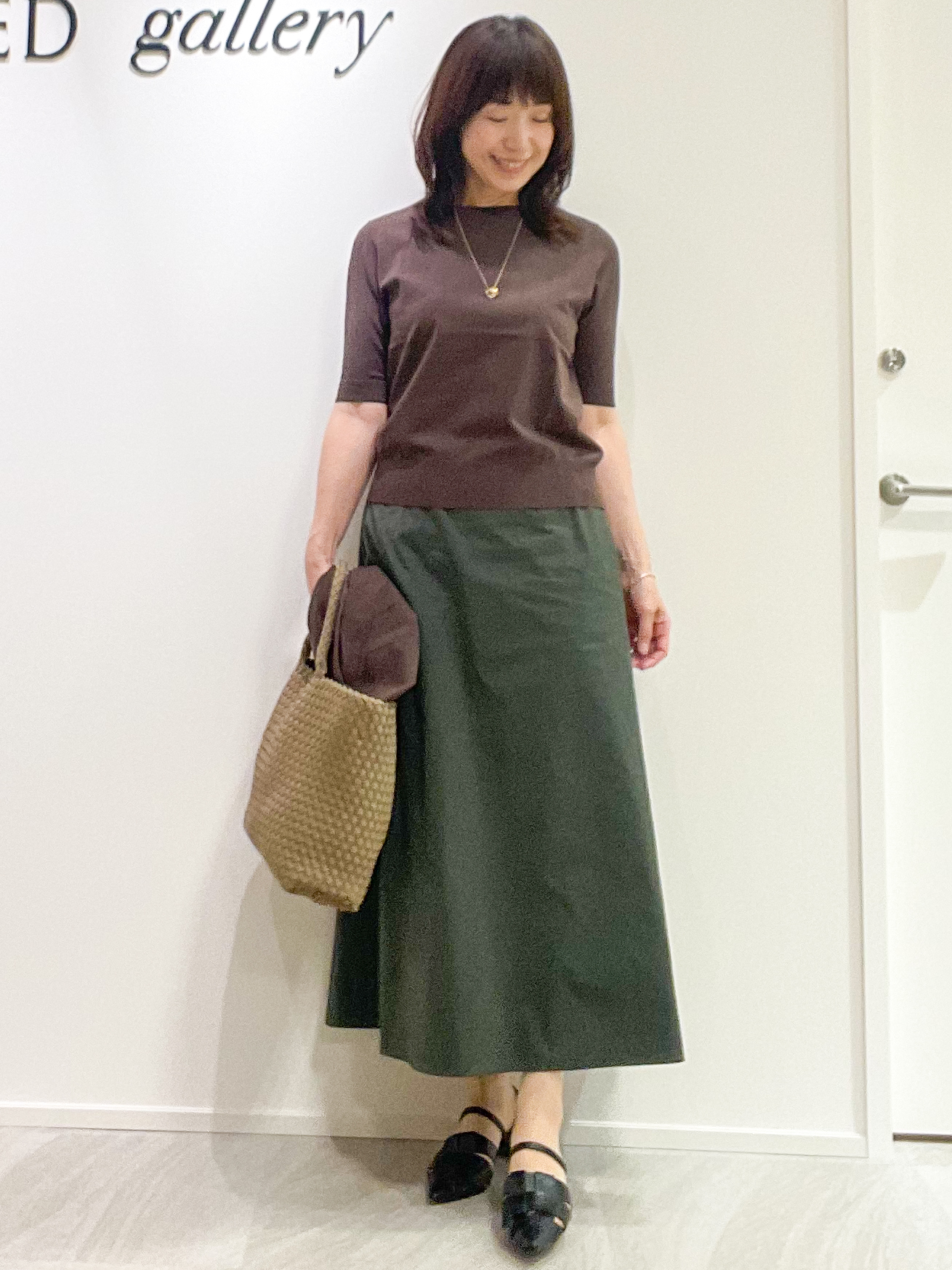 めいさんの「UNTITLED｜【アンサンブル可/きれいめ/通勤】コンパクト5分袖ニット」を使ったコーディネート