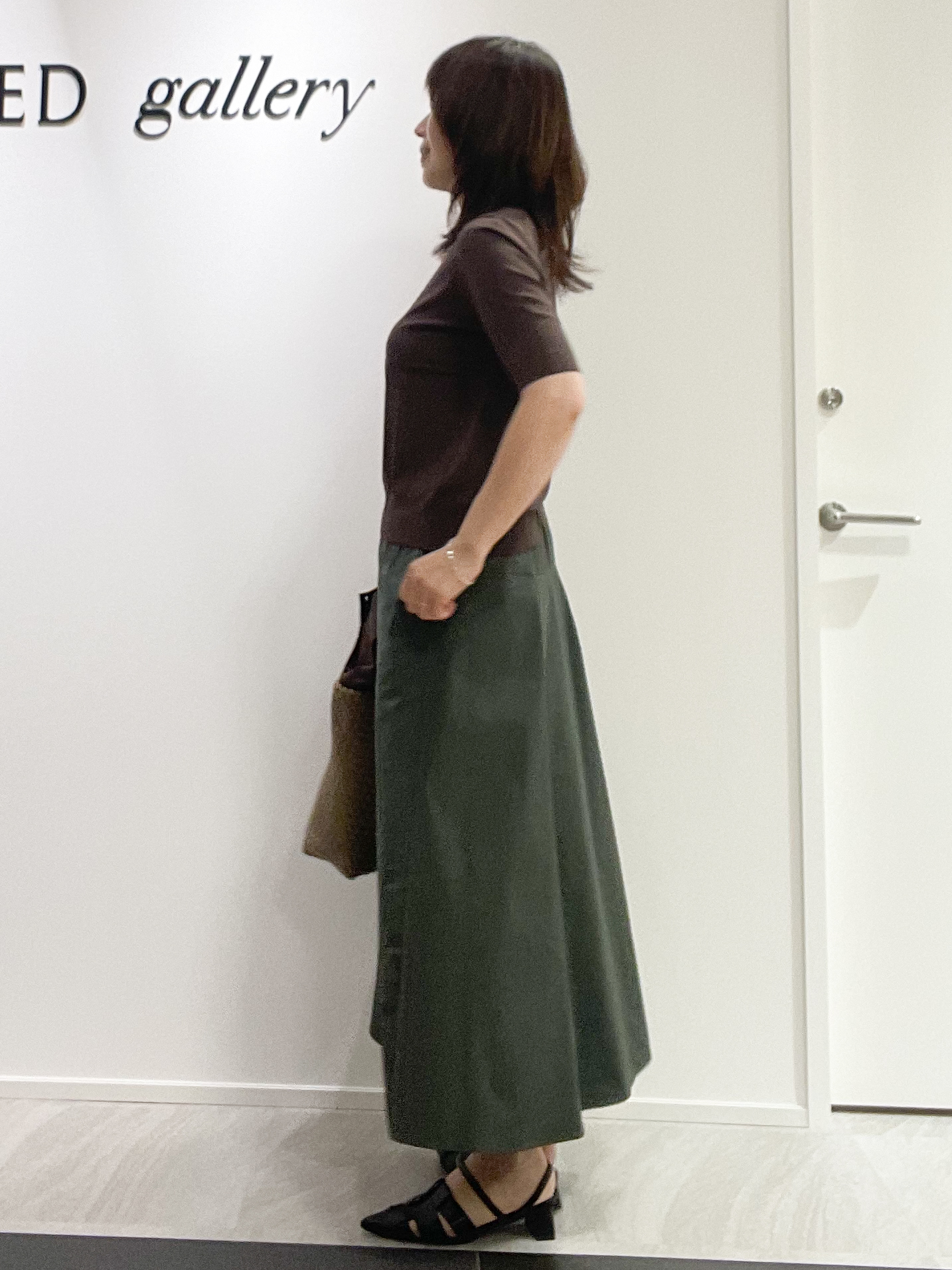 めいさんの「UNTITLED｜【アンサンブル可/きれいめ/通勤】コンパクト5分袖ニット」を使ったコーディネート