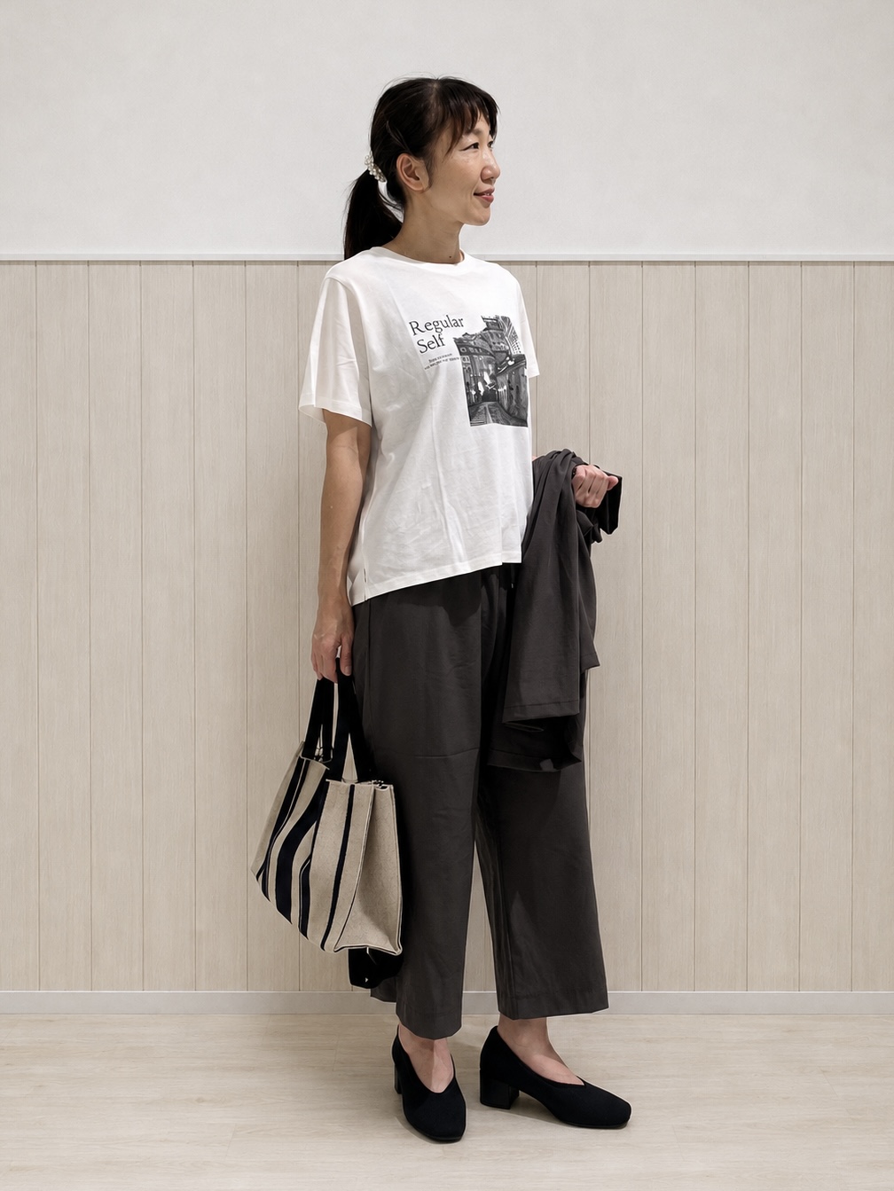 まつみさんの「SHOO･LA･RUE｜【高レビュー/洗濯機可/セットアップ可】軽凛(かろりん) 半袖ジャケット」を使ったコーディネート