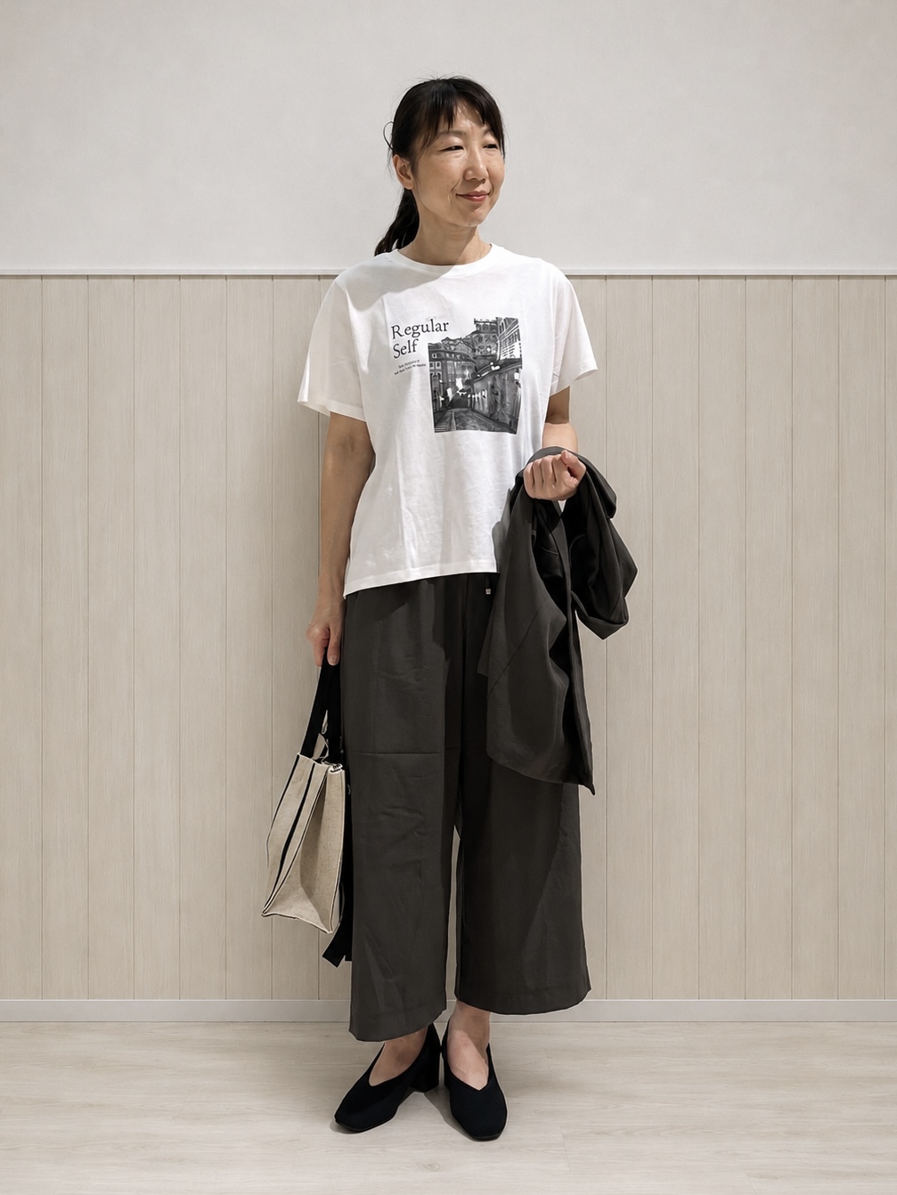 まつみさんの「SHOO･LA･RUE｜【高レビュー/洗濯機可/セットアップ可】軽凛(かろりん) 半袖ジャケット」を使ったコーディネート