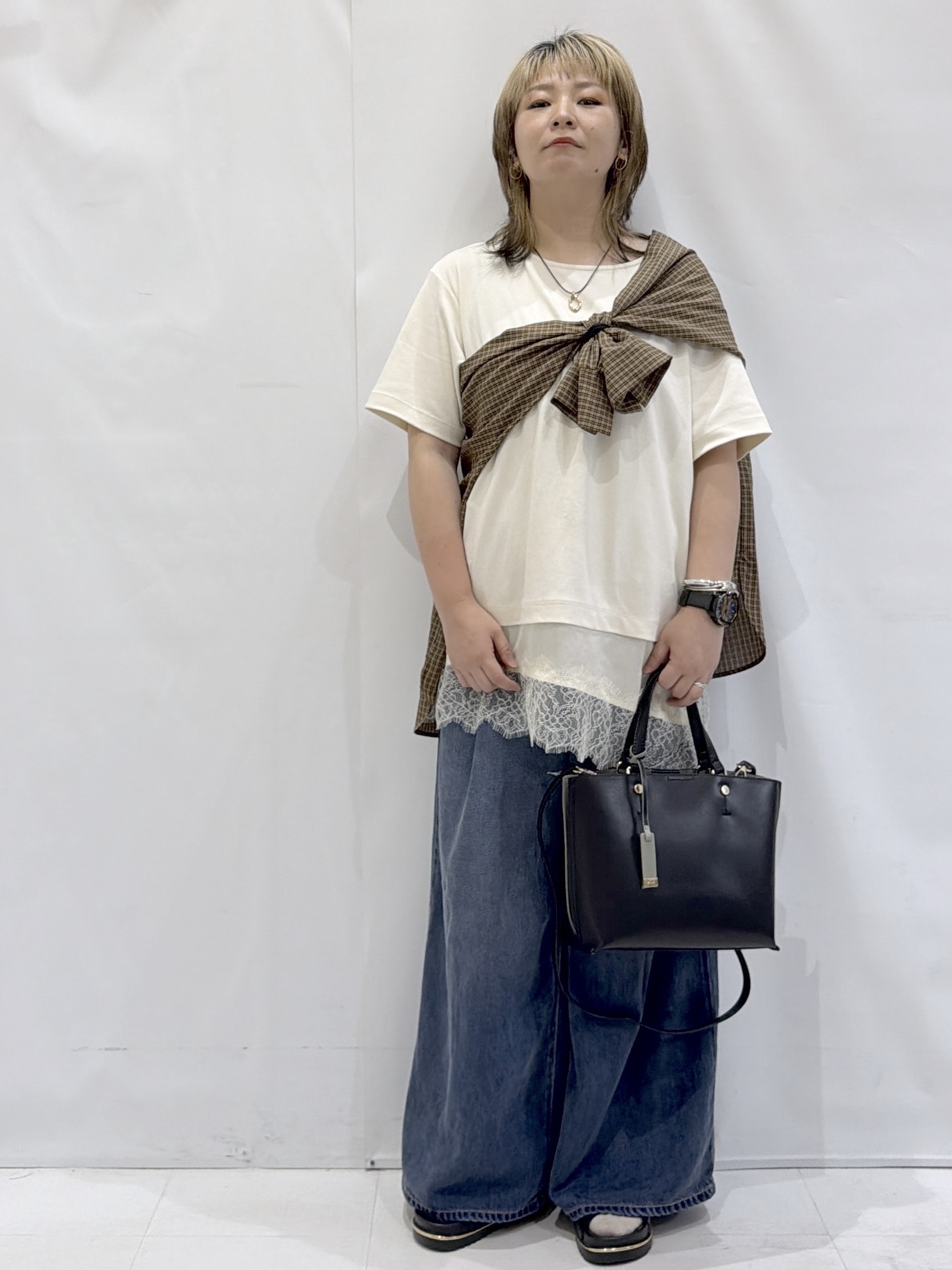 かんなさんの「OPAQUE.CLIP｜チェック柄シャツ【洗濯機OK】」を使ったコーディネート
