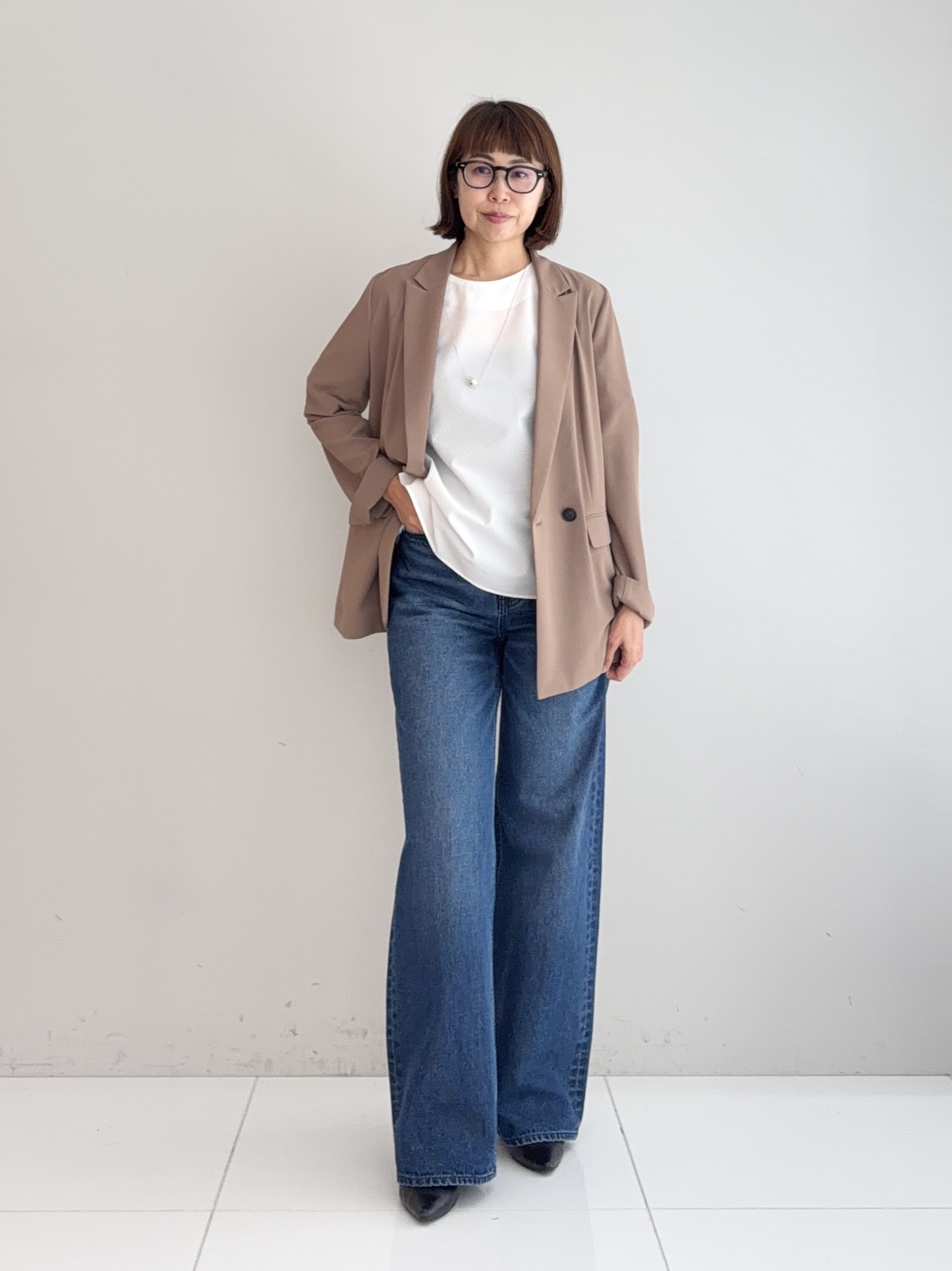 murayamaさんの「INDIVI｜【撥水／UVケア】ねじり袖サッカートップス」を使ったコーディネート