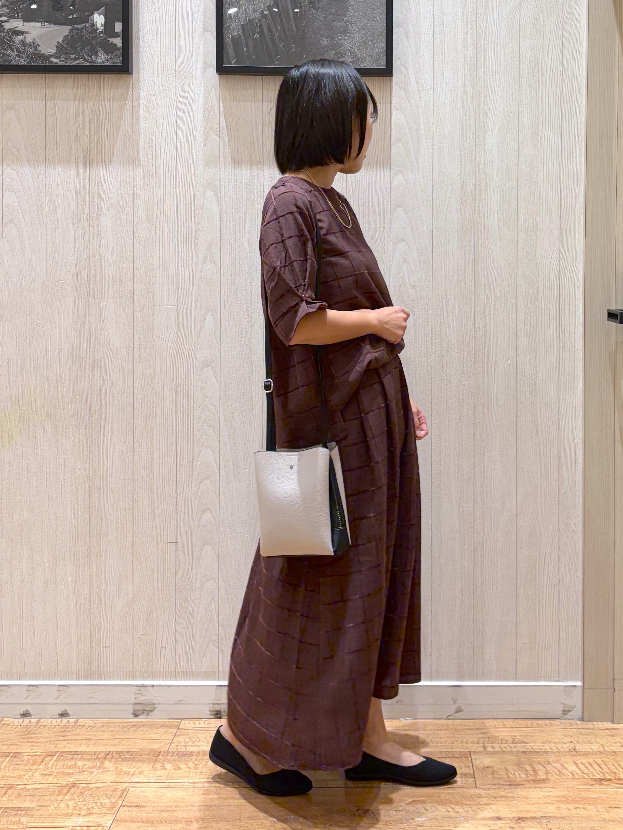shirayuuuさんの「SHOO･LA･RUE｜【セットアップ可/S-LL】1枚で秋気分 モールチェックタックスリーブ ブラウス」を使ったコーディネート