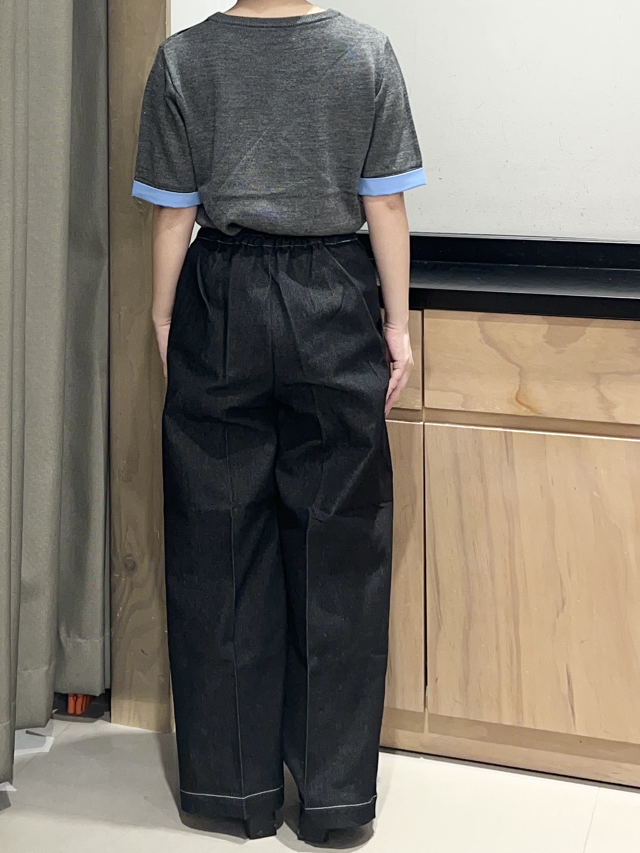 かのさんの「THE SHOP TK｜POLO BCS/アーガイル5分袖ニット」を使ったコーディネート