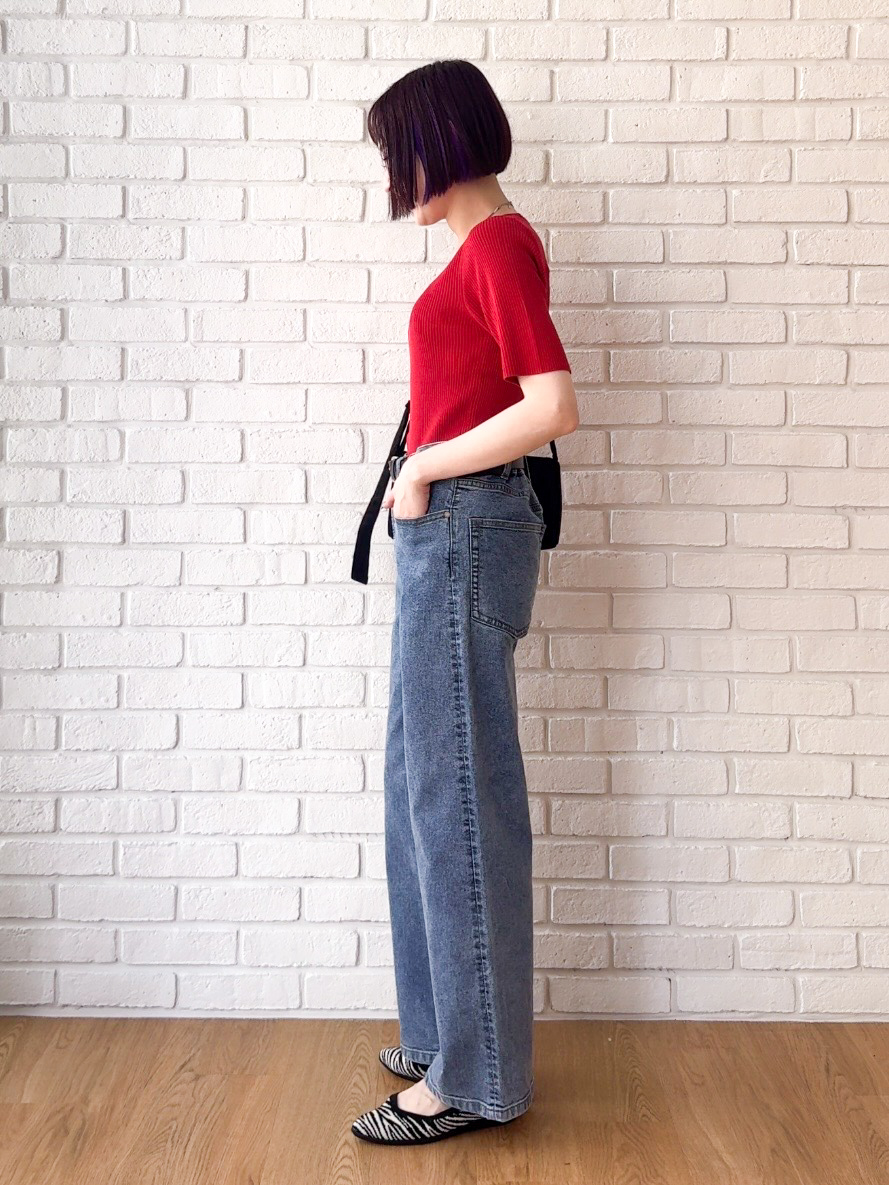 𝐜𝐡𝐢𝐤𝐚さんの「SHOO･LA･RUE｜【毛玉になりにくい/洗濯機可/S-LL】大人上品な 5分袖スクエアトップス」を使ったコーディネート