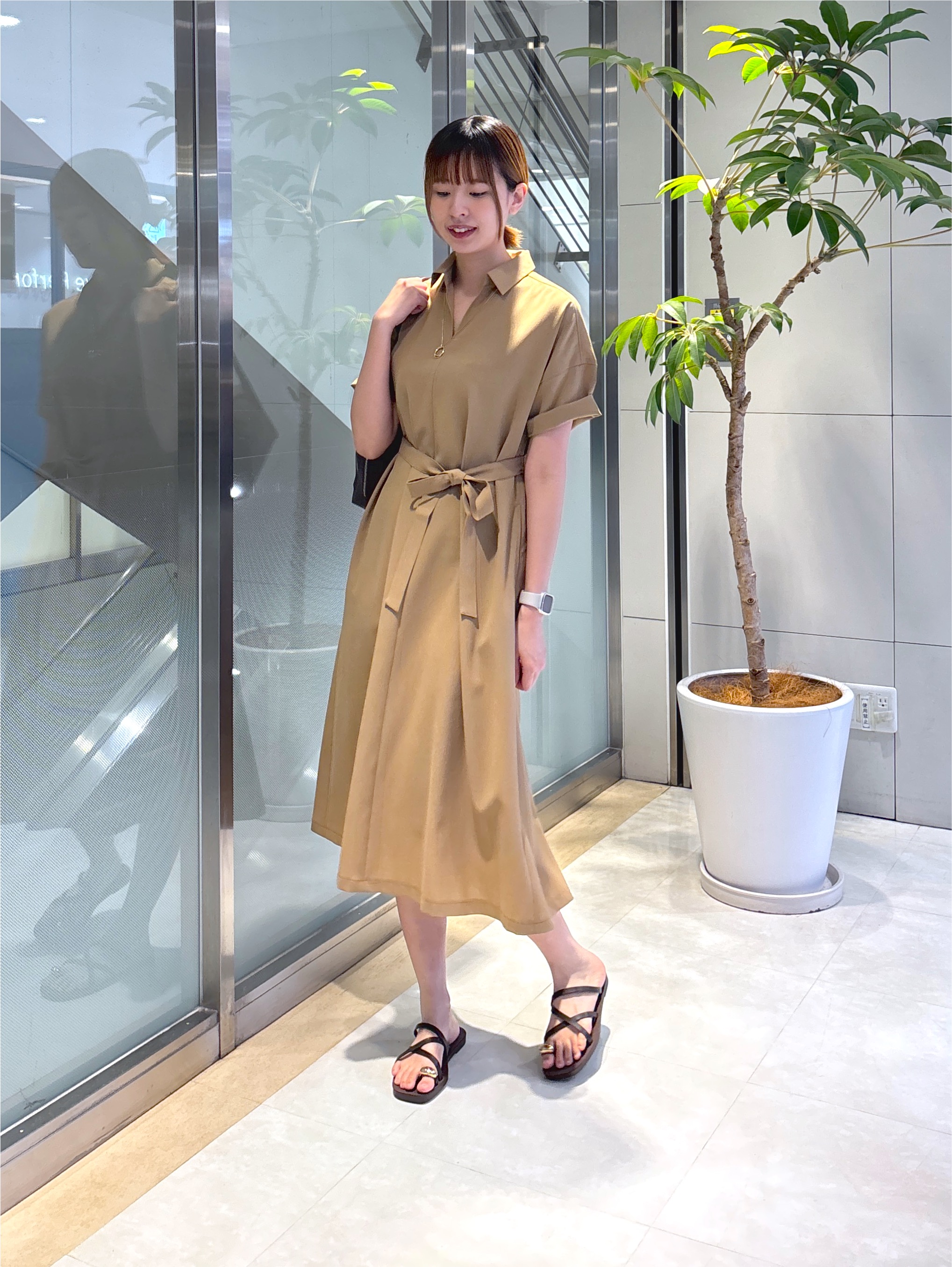 yukaさんの「UNTITLED｜【初秋も活躍/UVカット/接触冷感】エアリークールワンピース」を使ったコーディネート