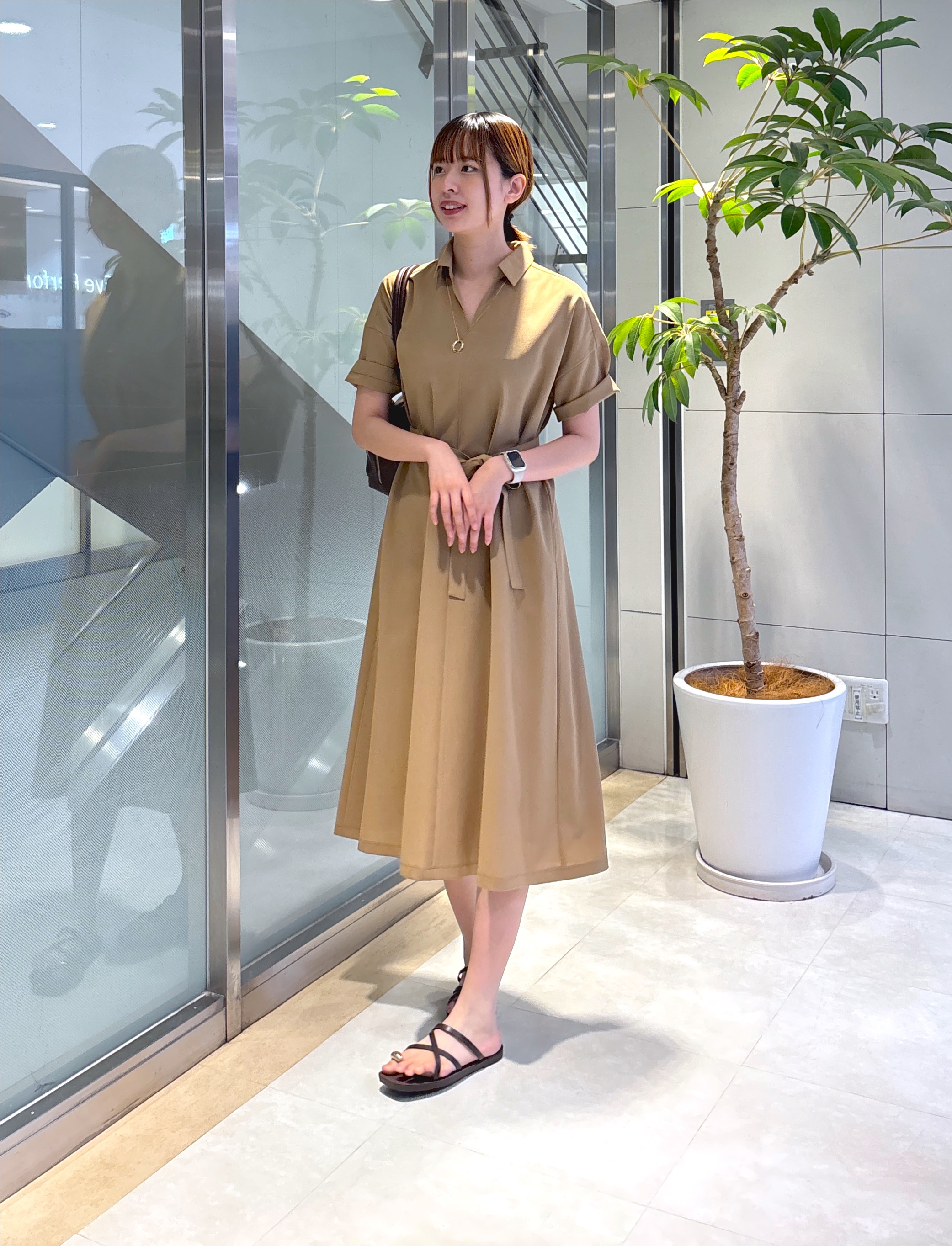 yukaさんの「UNTITLED｜【初秋も活躍/UVカット/接触冷感】エアリークールワンピース」を使ったコーディネート