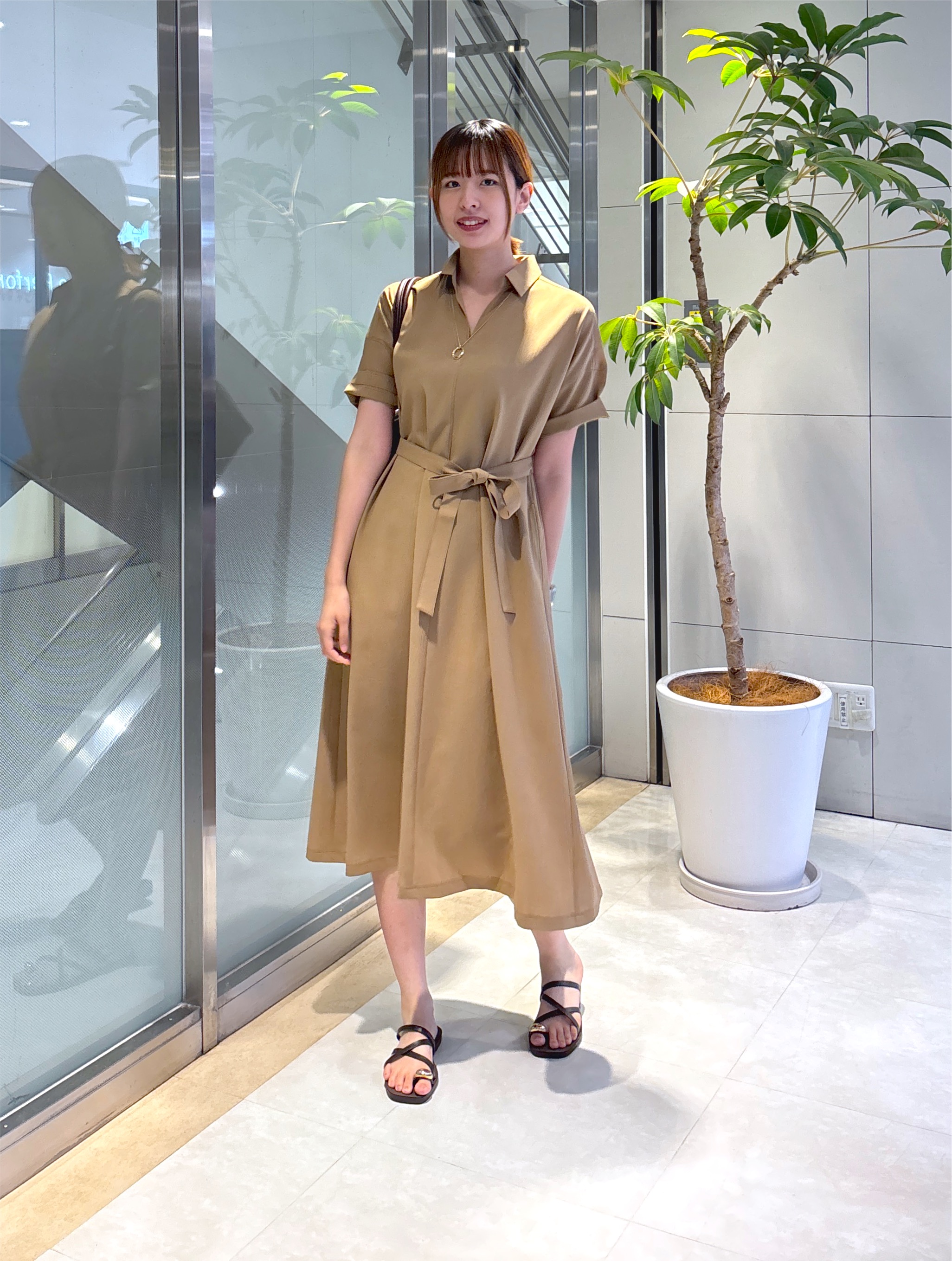 yukaさんの「UNTITLED｜【初秋も活躍/UVカット/接触冷感】エアリークールワンピース」を使ったコーディネート