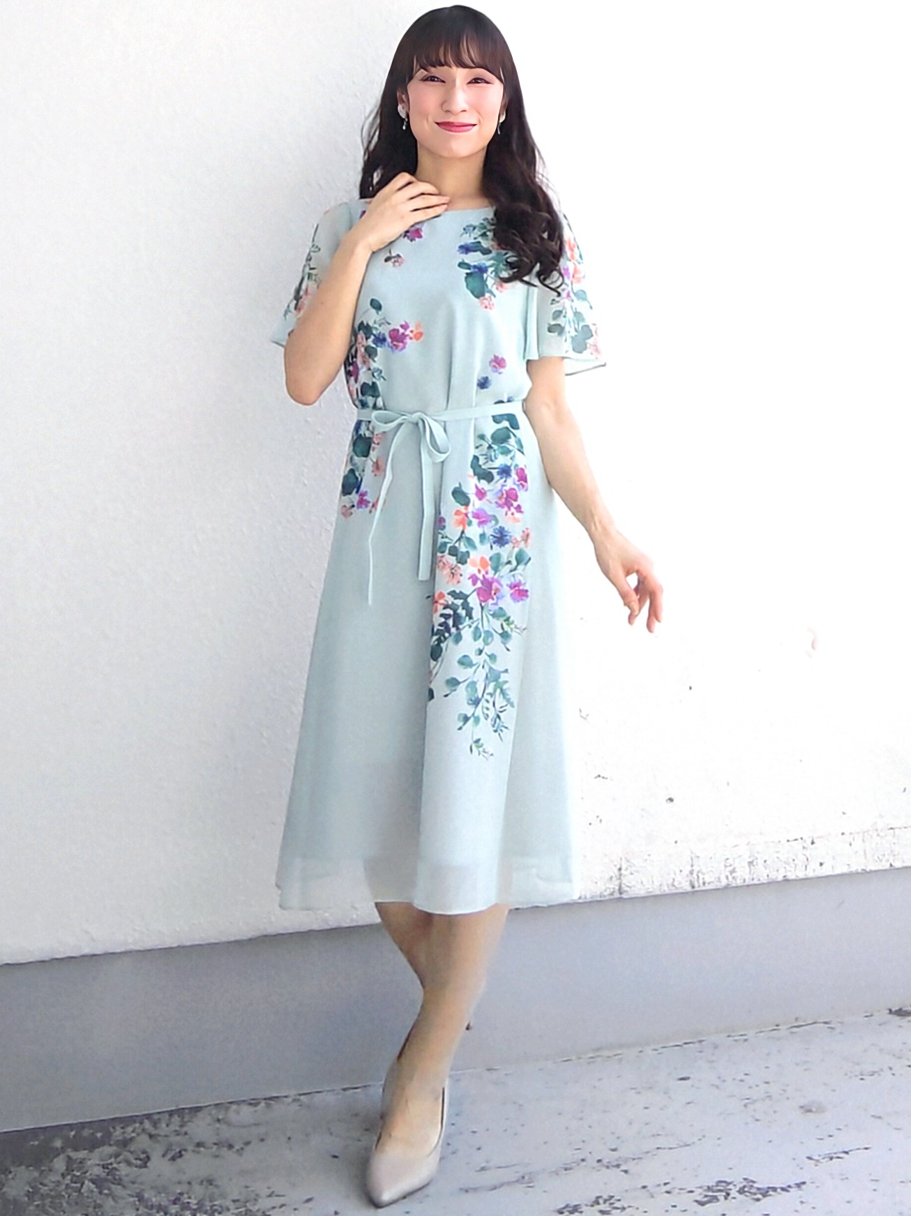 keinaさんの「SunaUna｜【手洗い可／日本製】多色花柄プリントワンピース」を使ったコーディネート