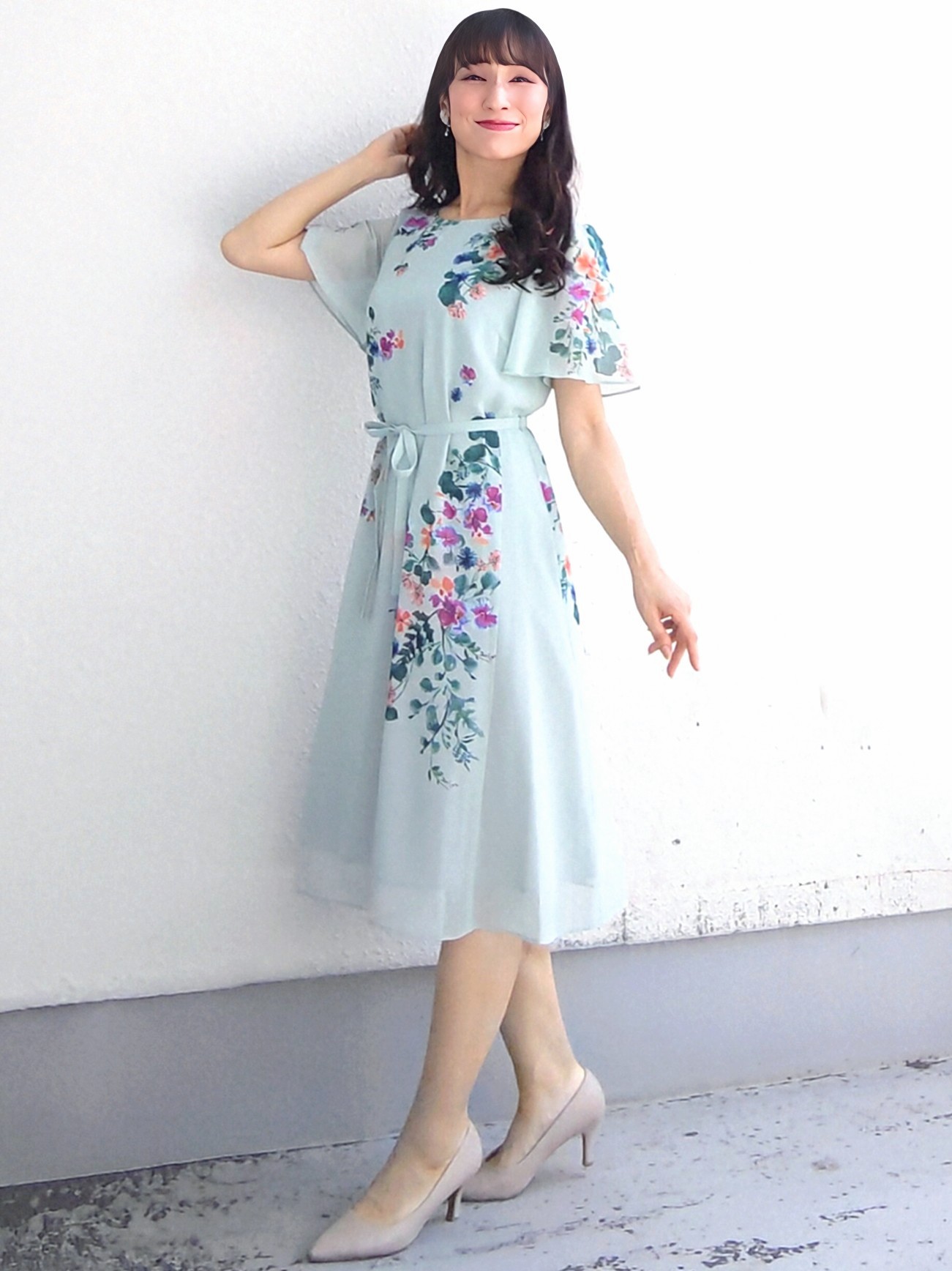 keinaさんの「SunaUna｜【手洗い可／日本製】多色花柄プリントワンピース」を使ったコーディネート