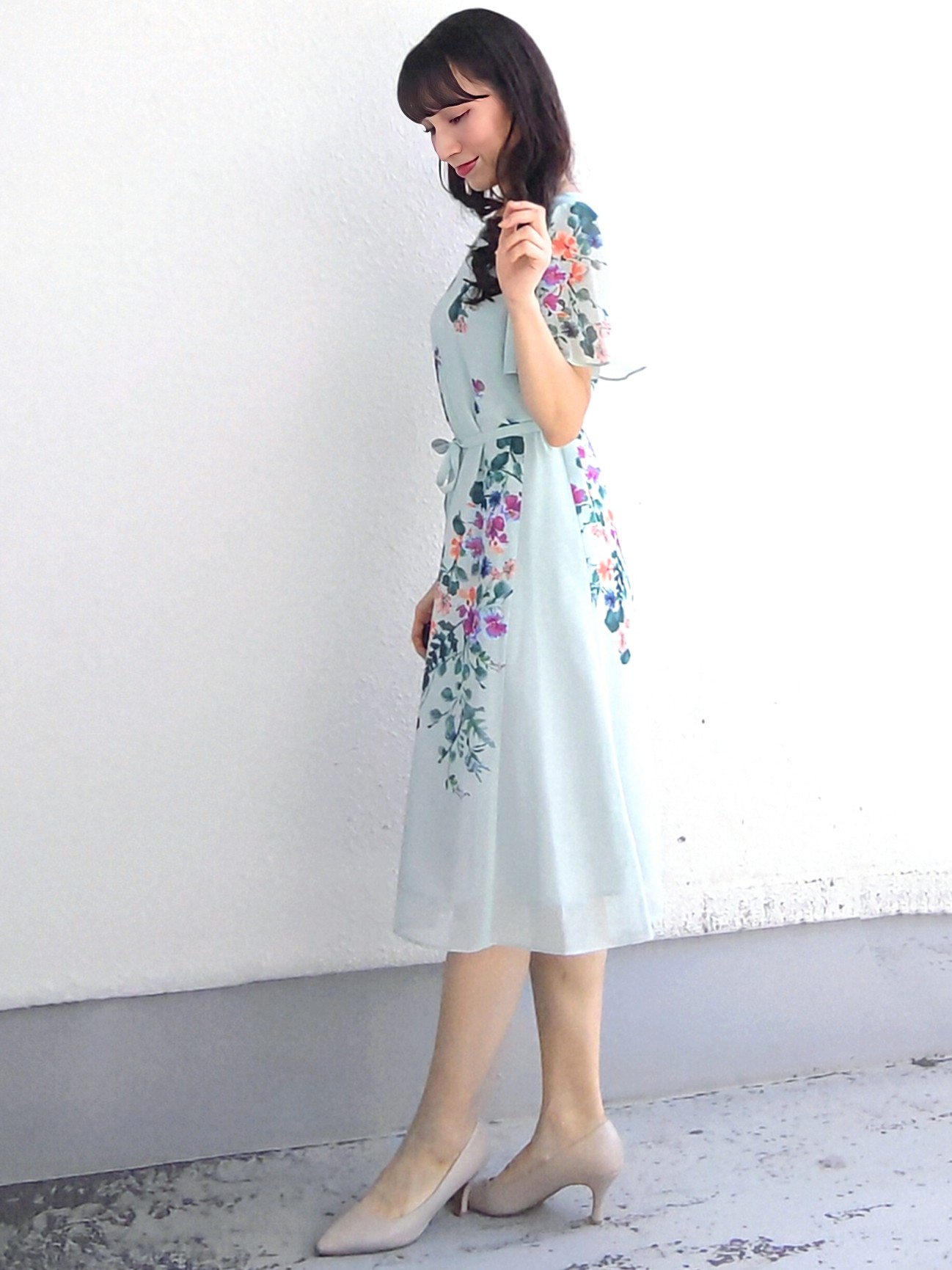 keinaさんの「SunaUna｜【手洗い可／日本製】多色花柄プリントワンピース」を使ったコーディネート