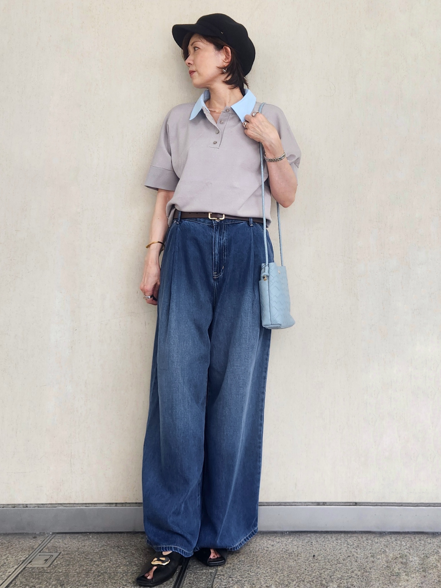milkyさんの「OPAQUE.CLIP｜【森絵梨佳さん着用】2WAY衿ドッキングニット《洗濯機OK》」を使ったコーディネート