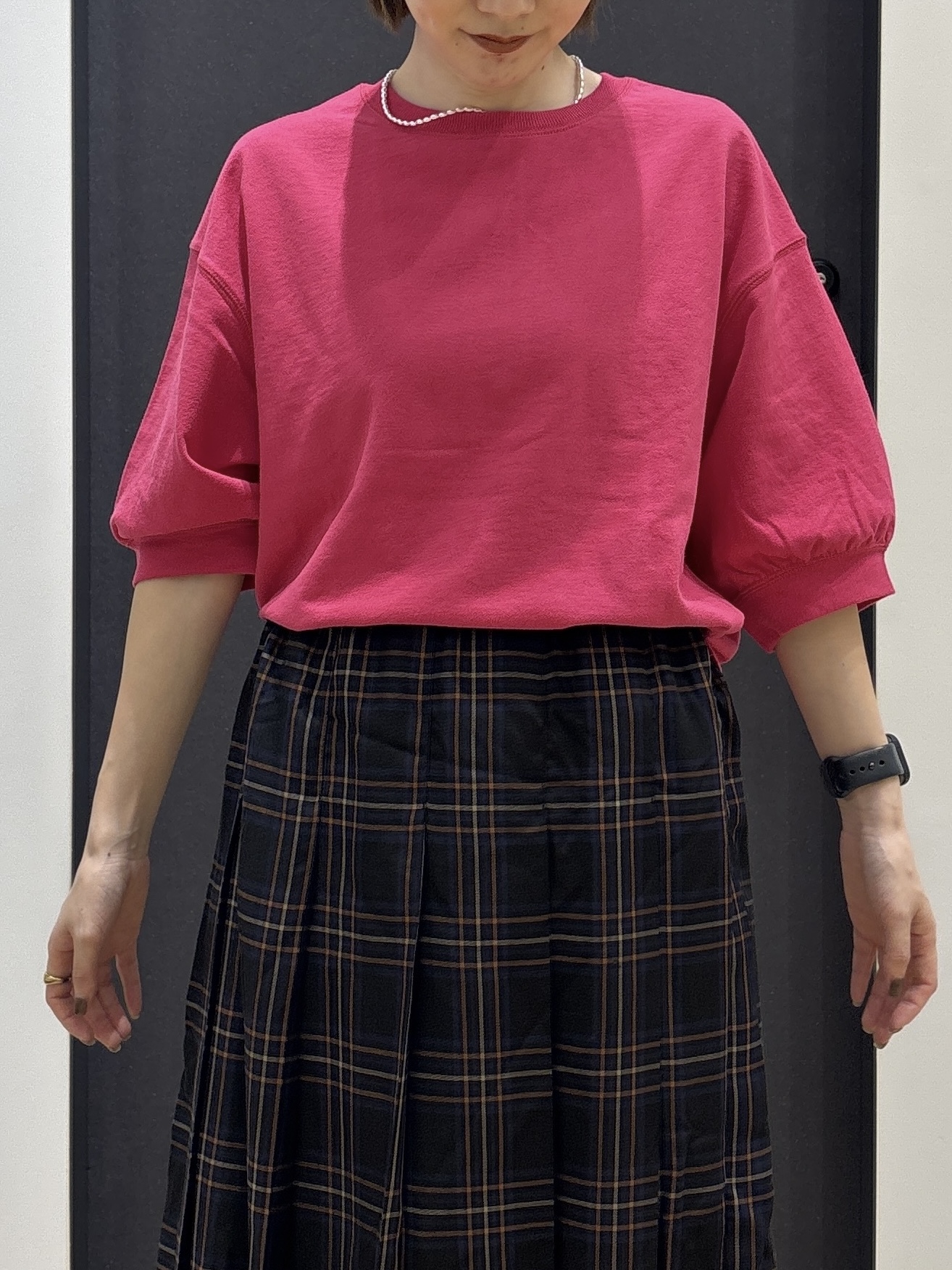 risaさんの「Dessin｜【高レビュー/洗える/XS-L】バックヘンリーミニ裏毛 5分袖」を使ったコーディネート
