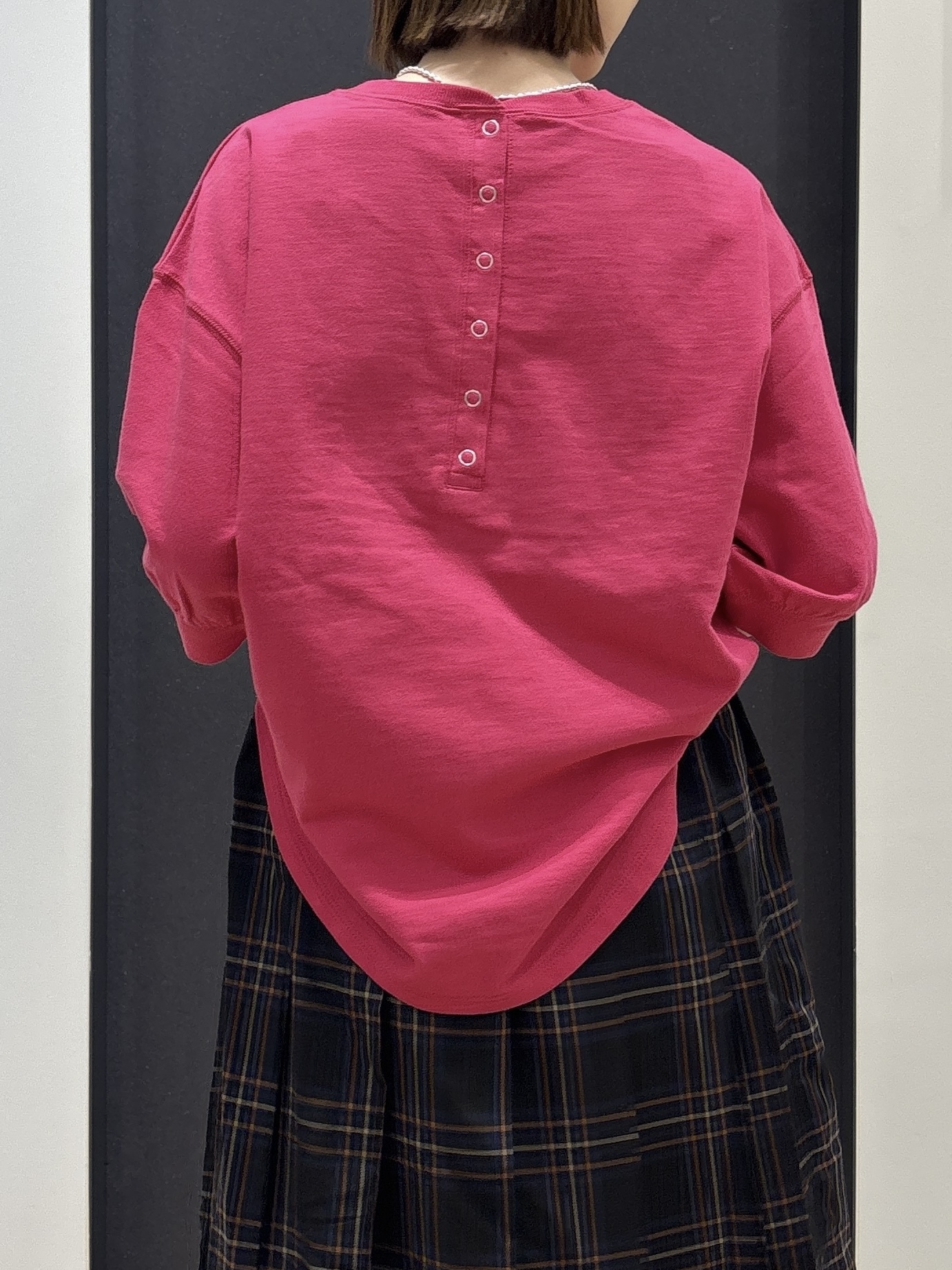 risaさんの「Dessin｜【高レビュー/洗える/XS-L】バックヘンリーミニ裏毛 5分袖」を使ったコーディネート