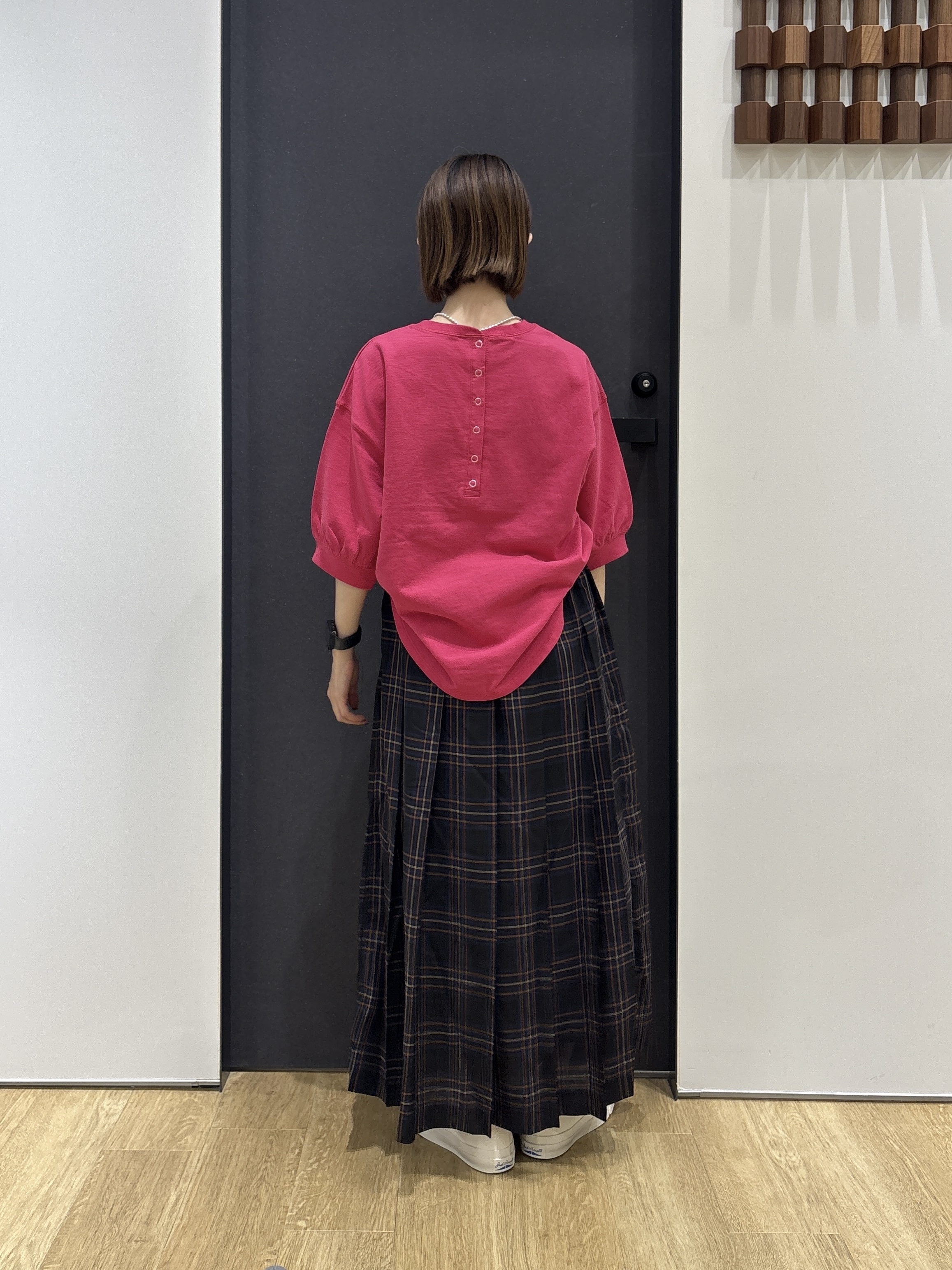 risaさんの「Dessin｜【高レビュー/洗える/XS-L】バックヘンリーミニ裏毛 5分袖」を使ったコーディネート