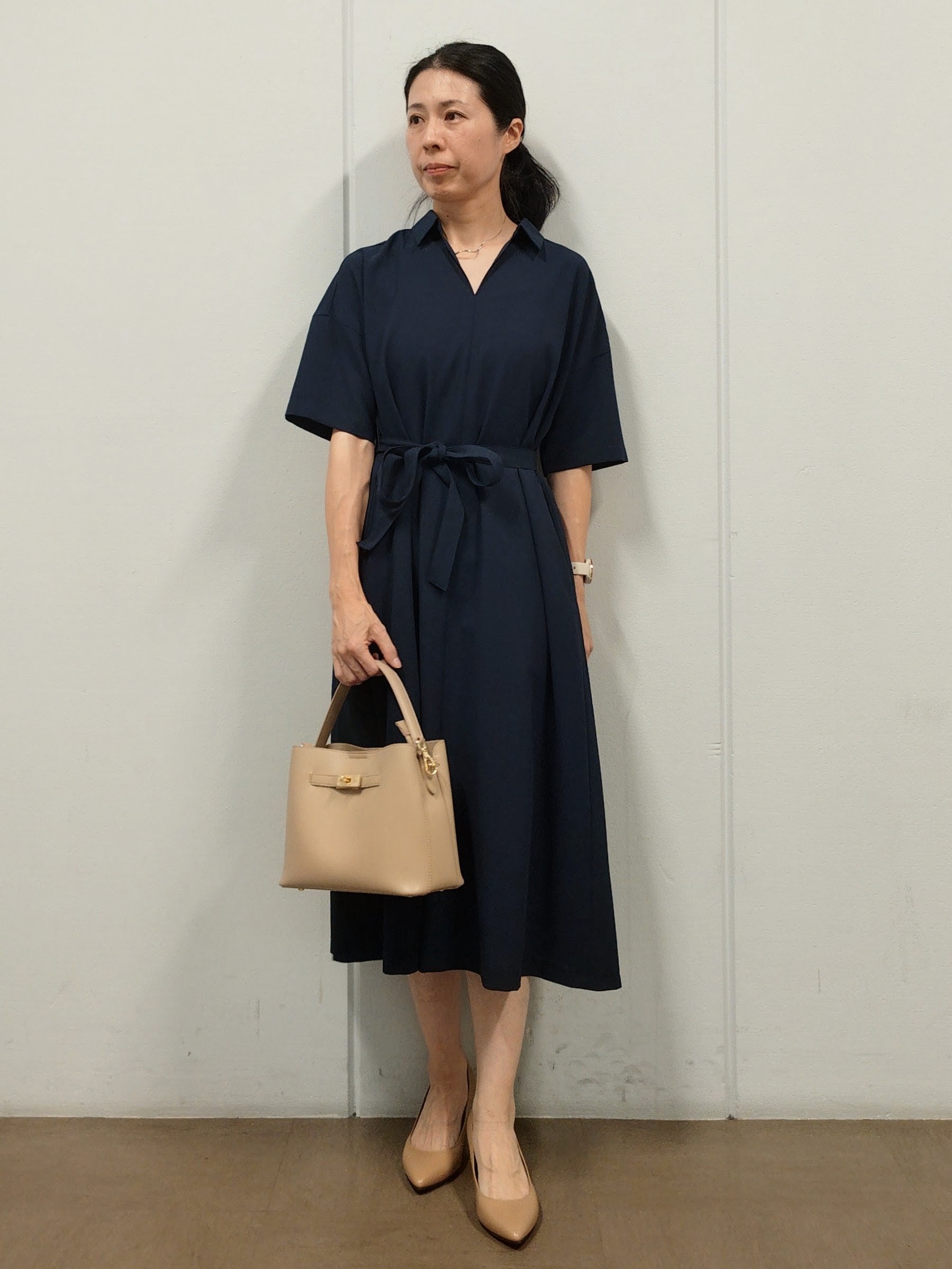 OHNUMAさんの「UNTITLED｜【初秋も活躍/UVカット/接触冷感】エアリークールワンピース」を使ったコーディネート