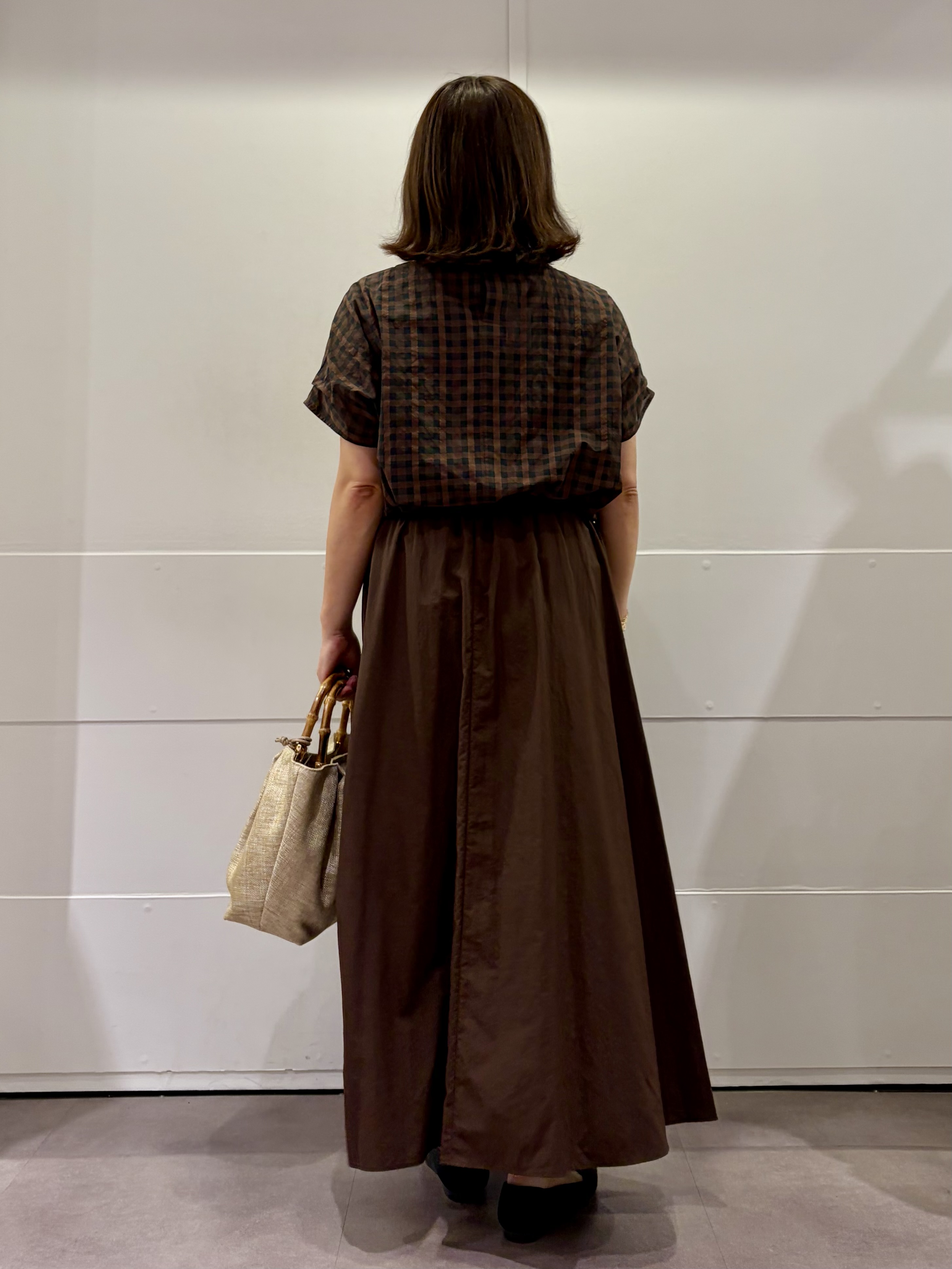 TOKOさんの「UNTITLED｜【秋めきシャツ/体型カバー】シアーチェックブラウス」を使ったコーディネート