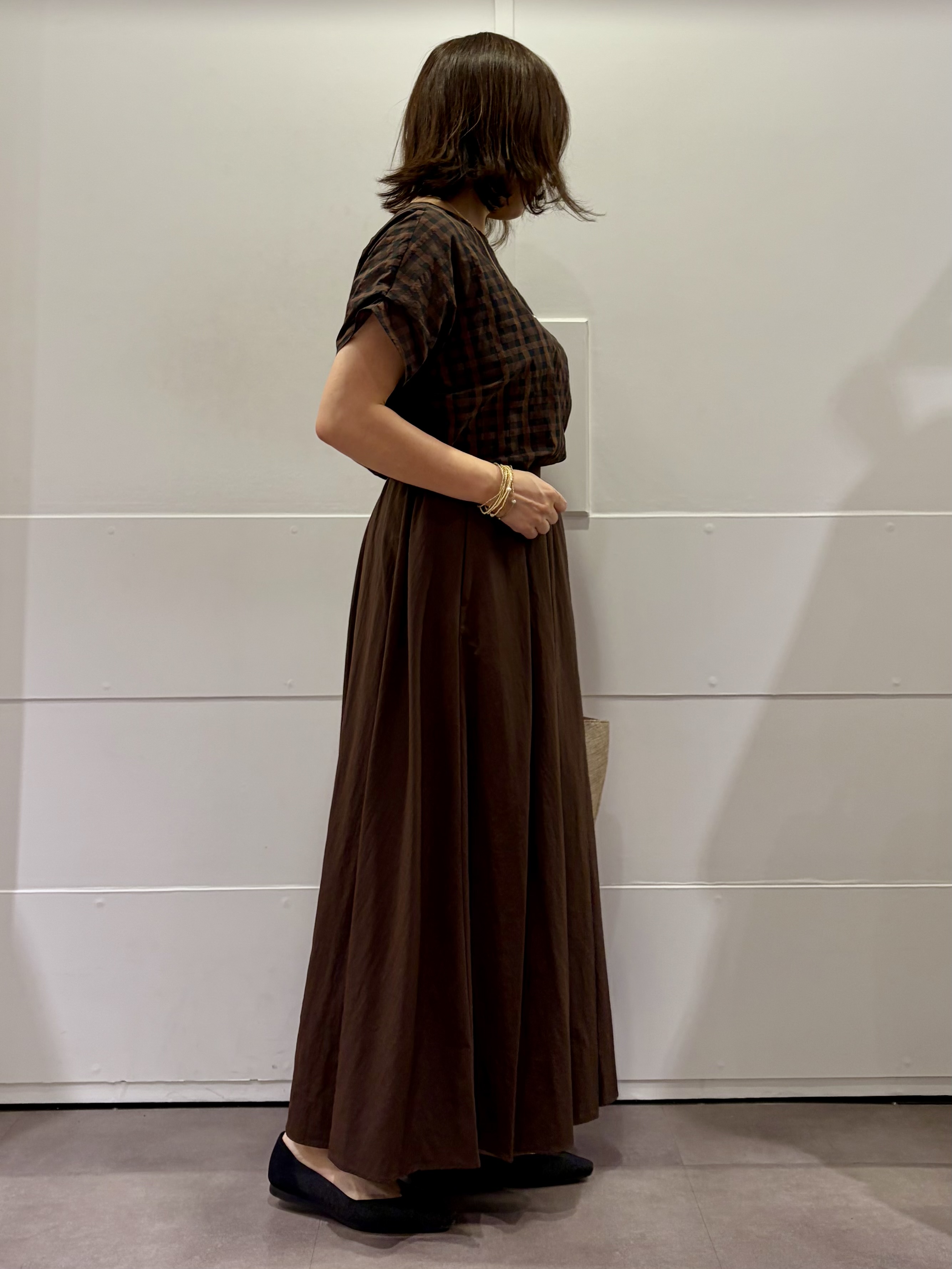 TOKOさんの「UNTITLED｜【秋めきシャツ/体型カバー】シアーチェックブラウス」を使ったコーディネート