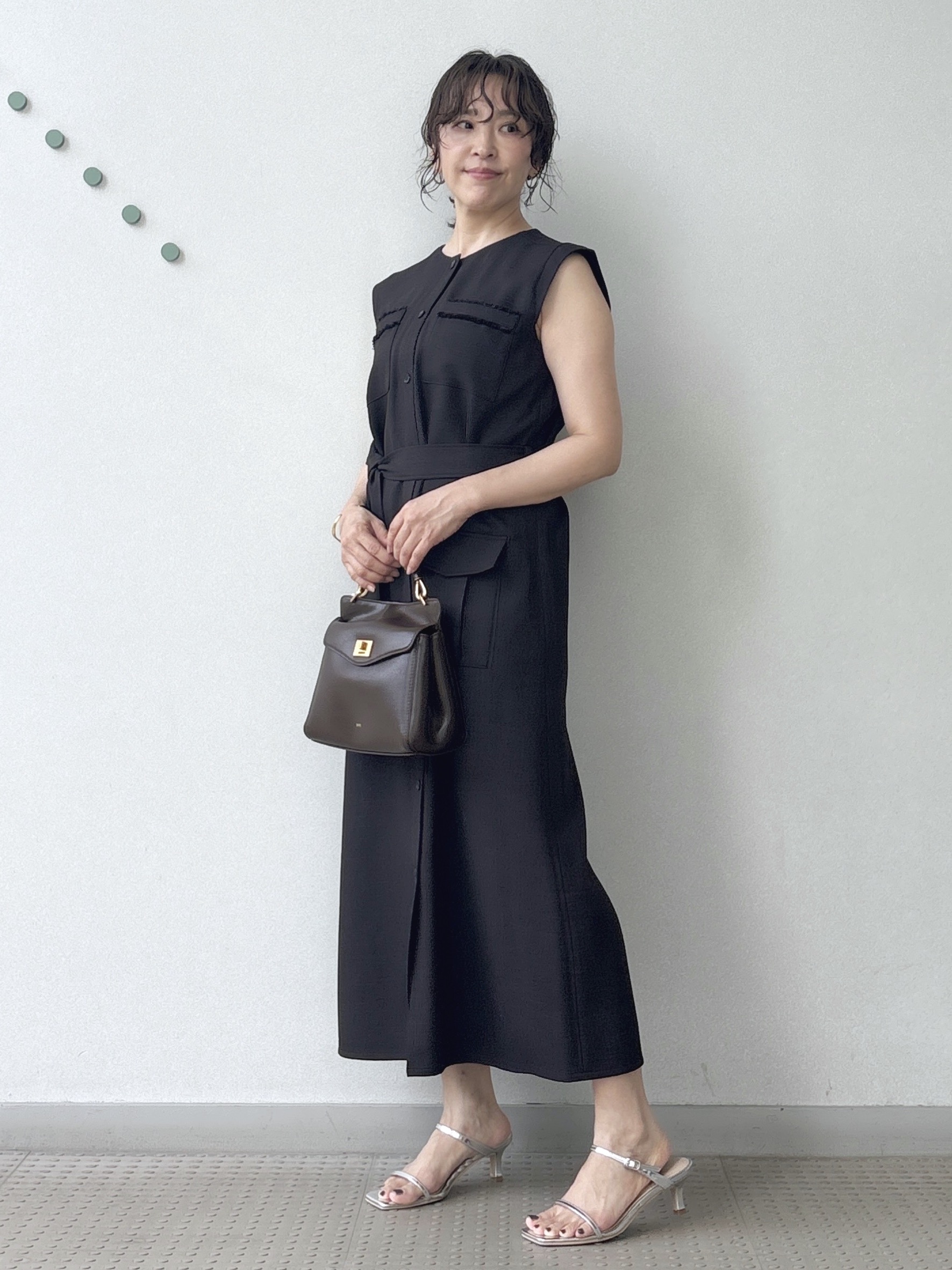 kawamuraさんの「DRESSTERIOR｜【ウォッシャブル】ツイードライクワンピース」を使ったコーディネート