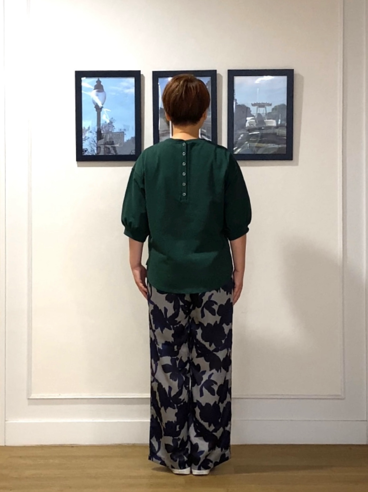 Hiroさんの「Dessin｜【高レビュー/洗える/XS-L】バックヘンリーミニ裏毛 5分袖」を使ったコーディネート